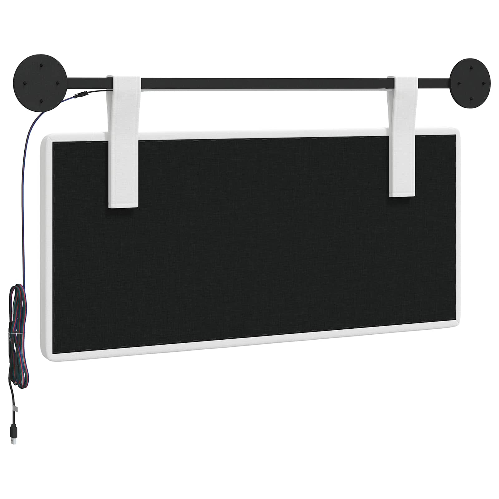Tête de lit suspendue Avec lumière LED Blanc Tissu - XIOS