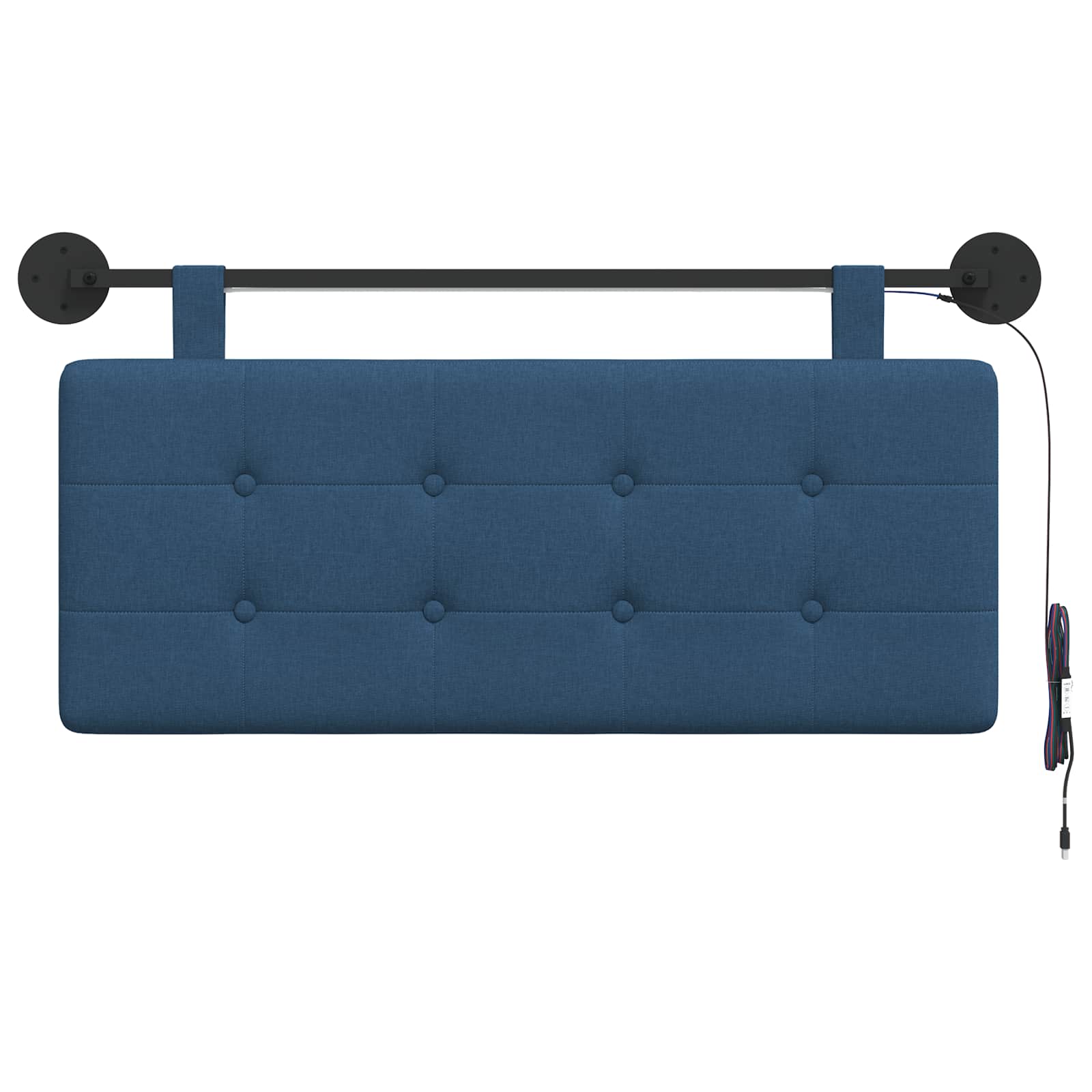 Tête de lit suspendue Avec lumière LED Bleu Tissu - XIOS