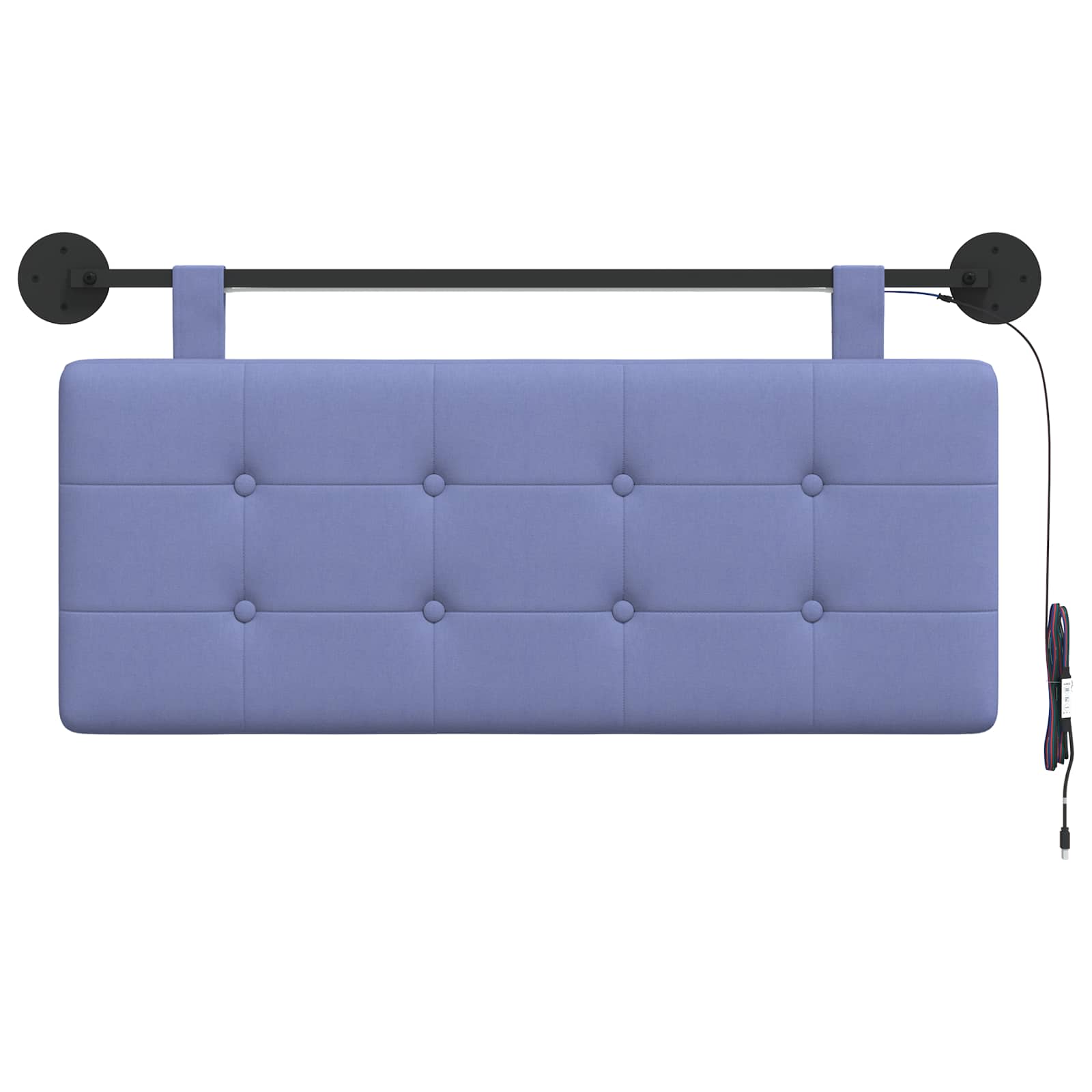 Tête de lit suspendue Avec lumière LED Bleu denim Tissu - XIOS