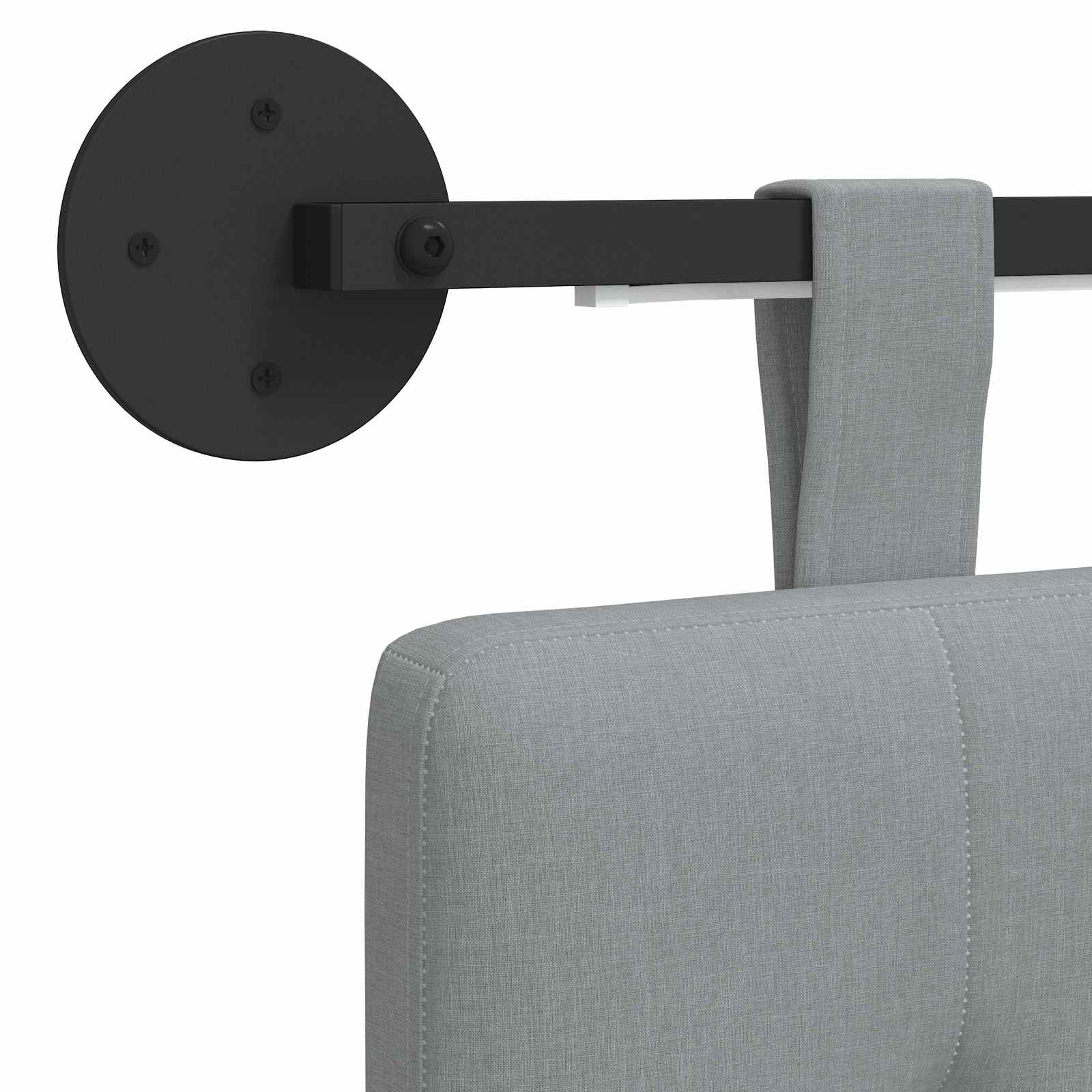 Tête de lit suspendue Avec lumière LED Gris clair Tissu - XIOS