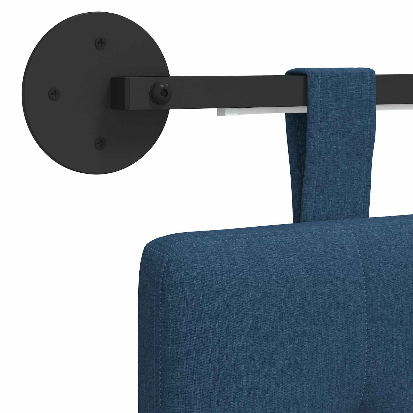 Tête de lit suspendue Avec lumière LED Bleu Tissu - XIOS