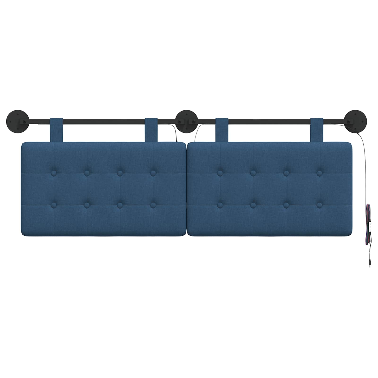 Tête de lit suspendue Avec lumière LED Bleu Tissu - XIOS