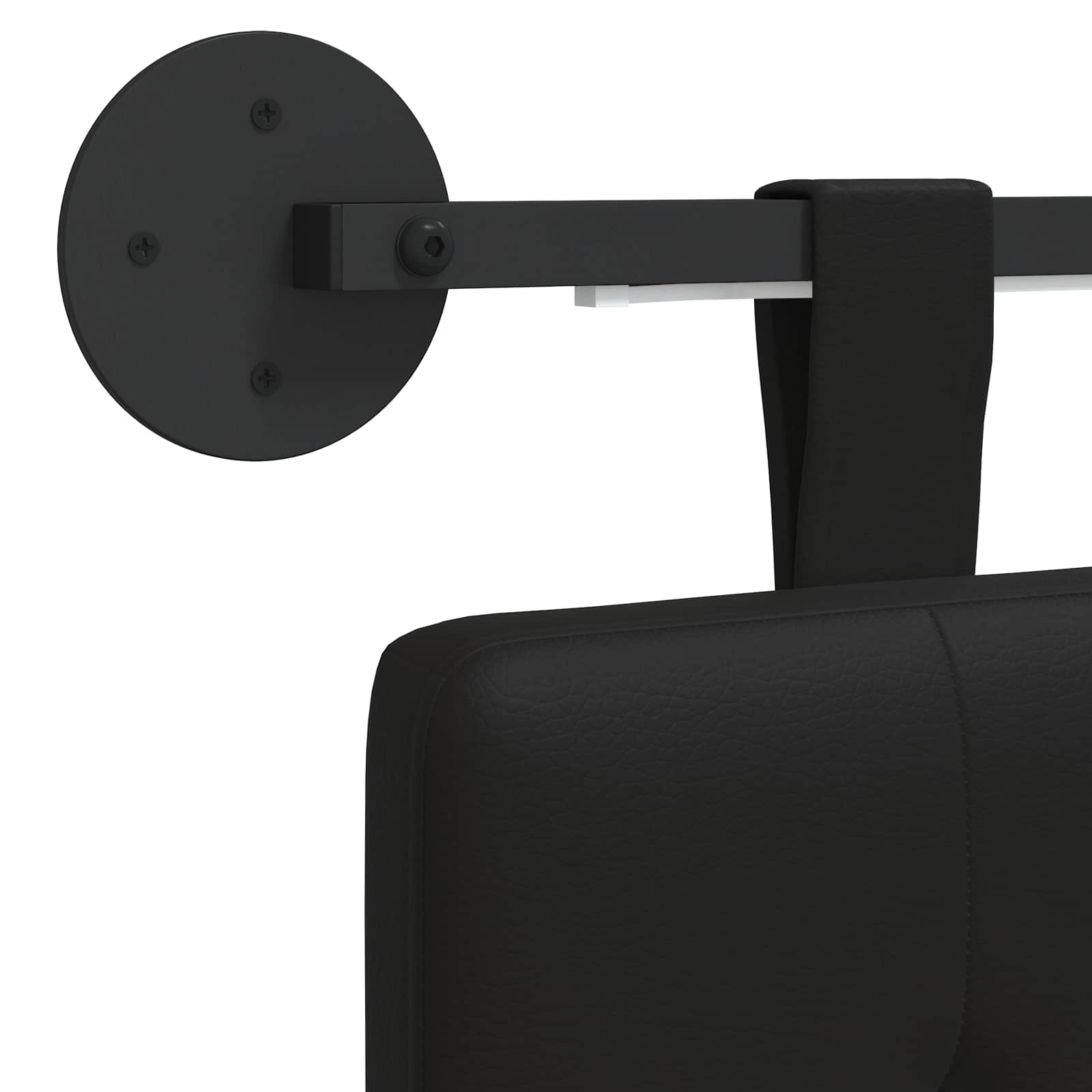 Tête de lit suspendue Avec lumière LED Noir Simili cuir - XIOS