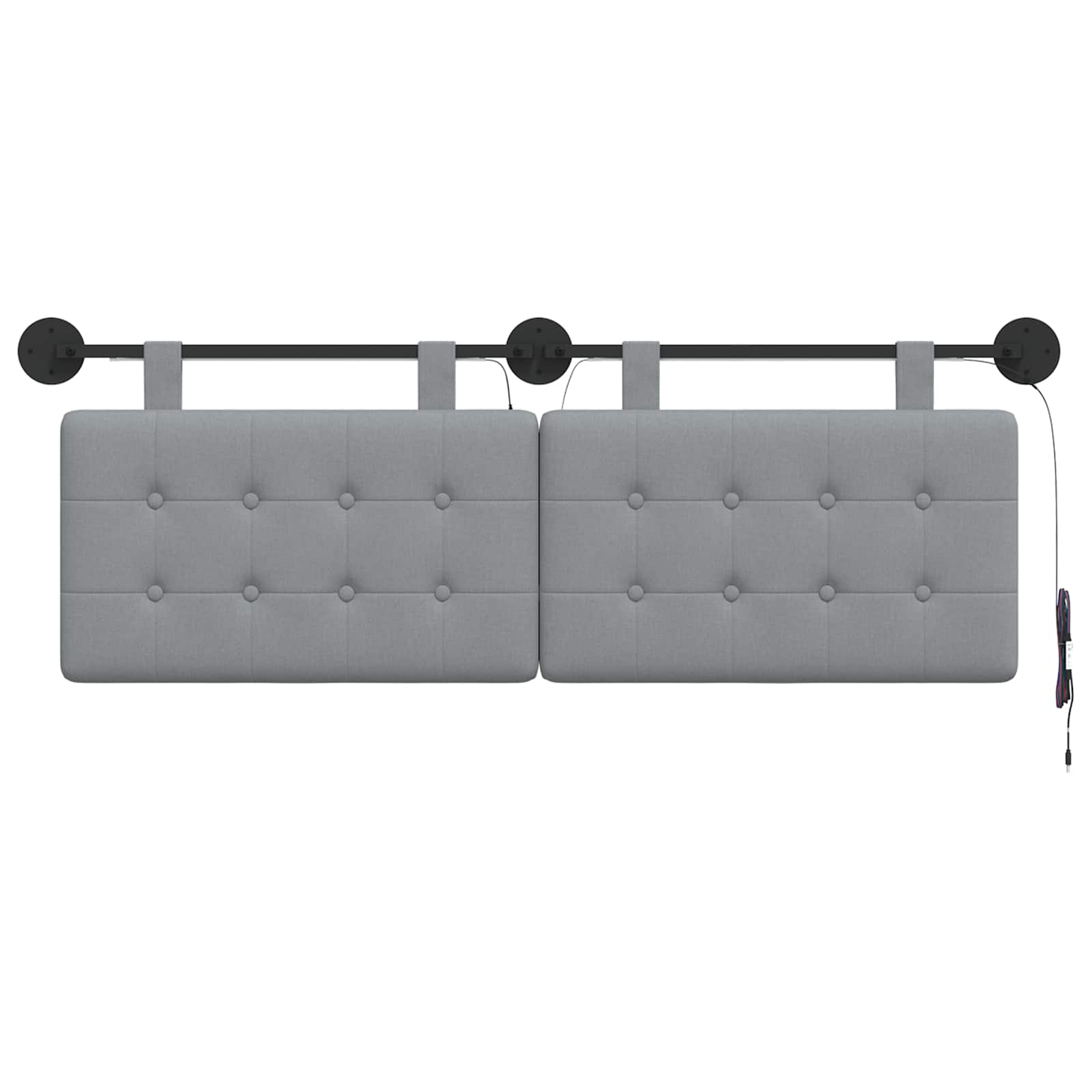 Tête de lit suspendue Avec lumière LED Gris clair Tissu - XIOS
