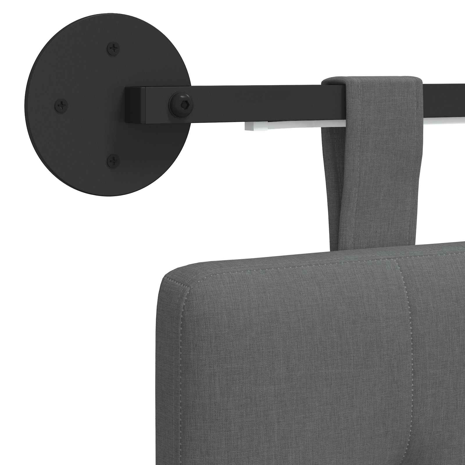 Tête de lit suspendue Avec lumière LED Gris foncé Tissu - XIOS