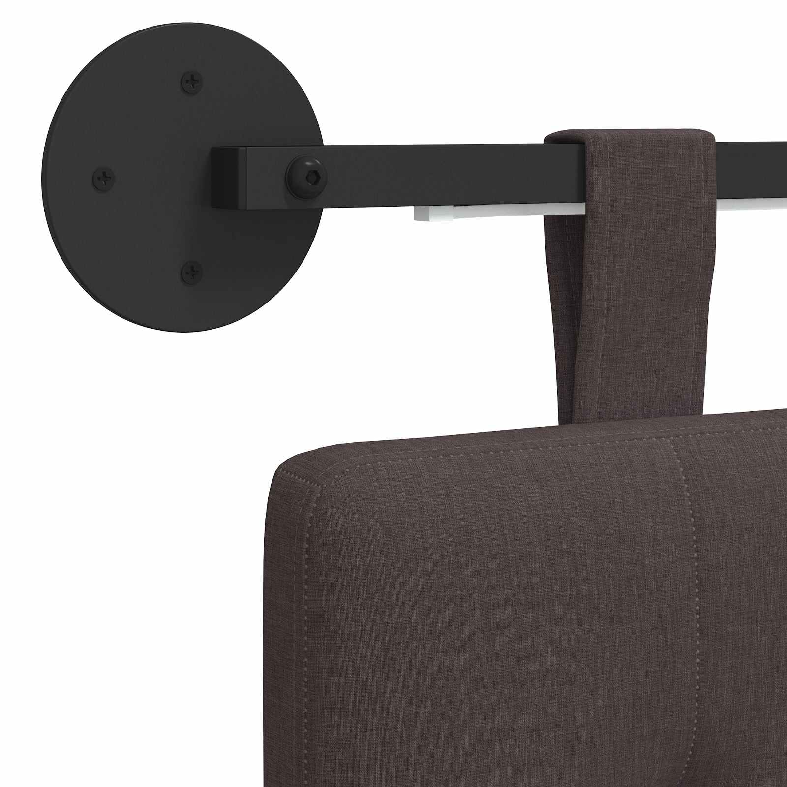 Tête de lit suspendue Avec lumière LED Marron foncé Tissu - XIOS