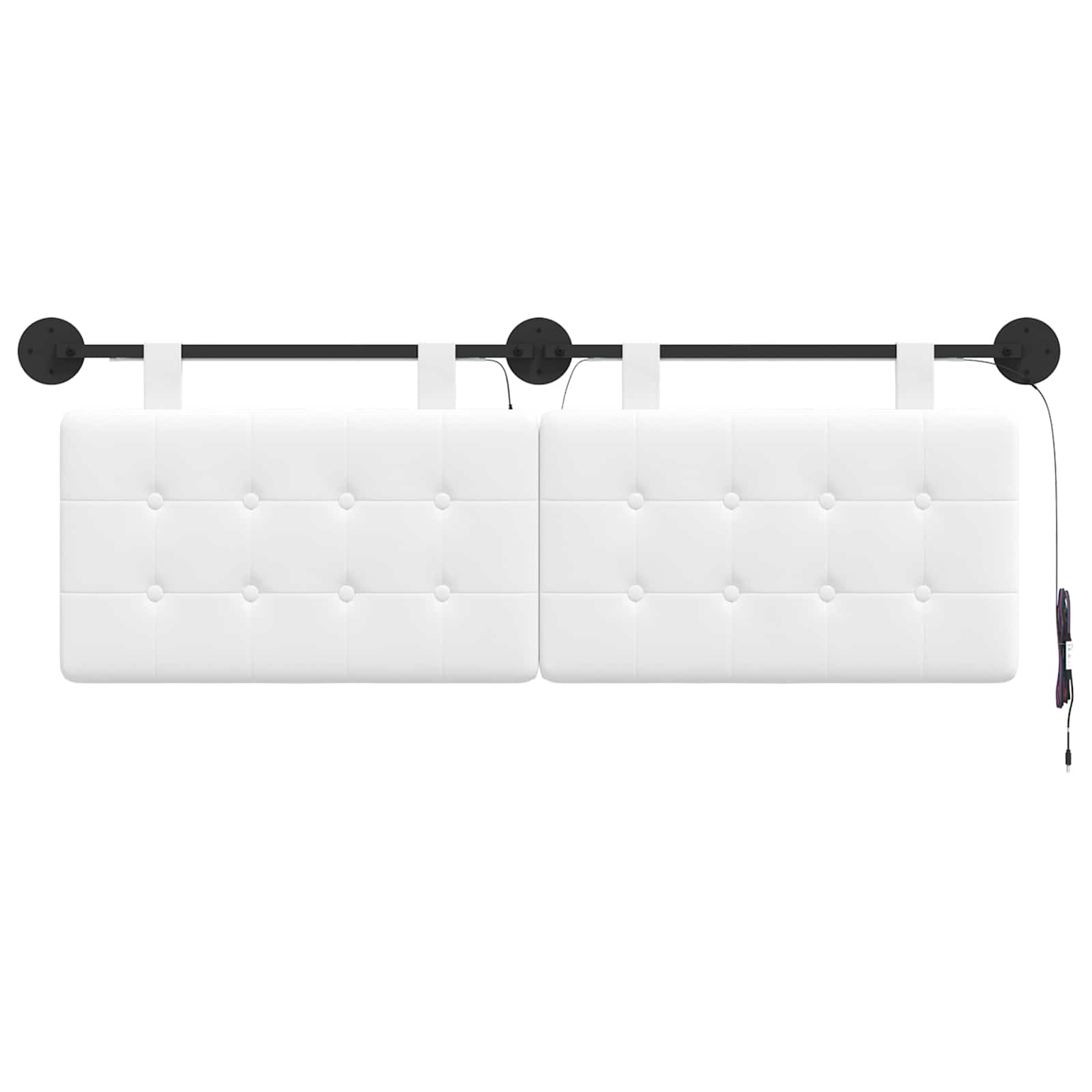 Tête de lit suspendue Avec lumière LED Blanc Tissu - XIOS