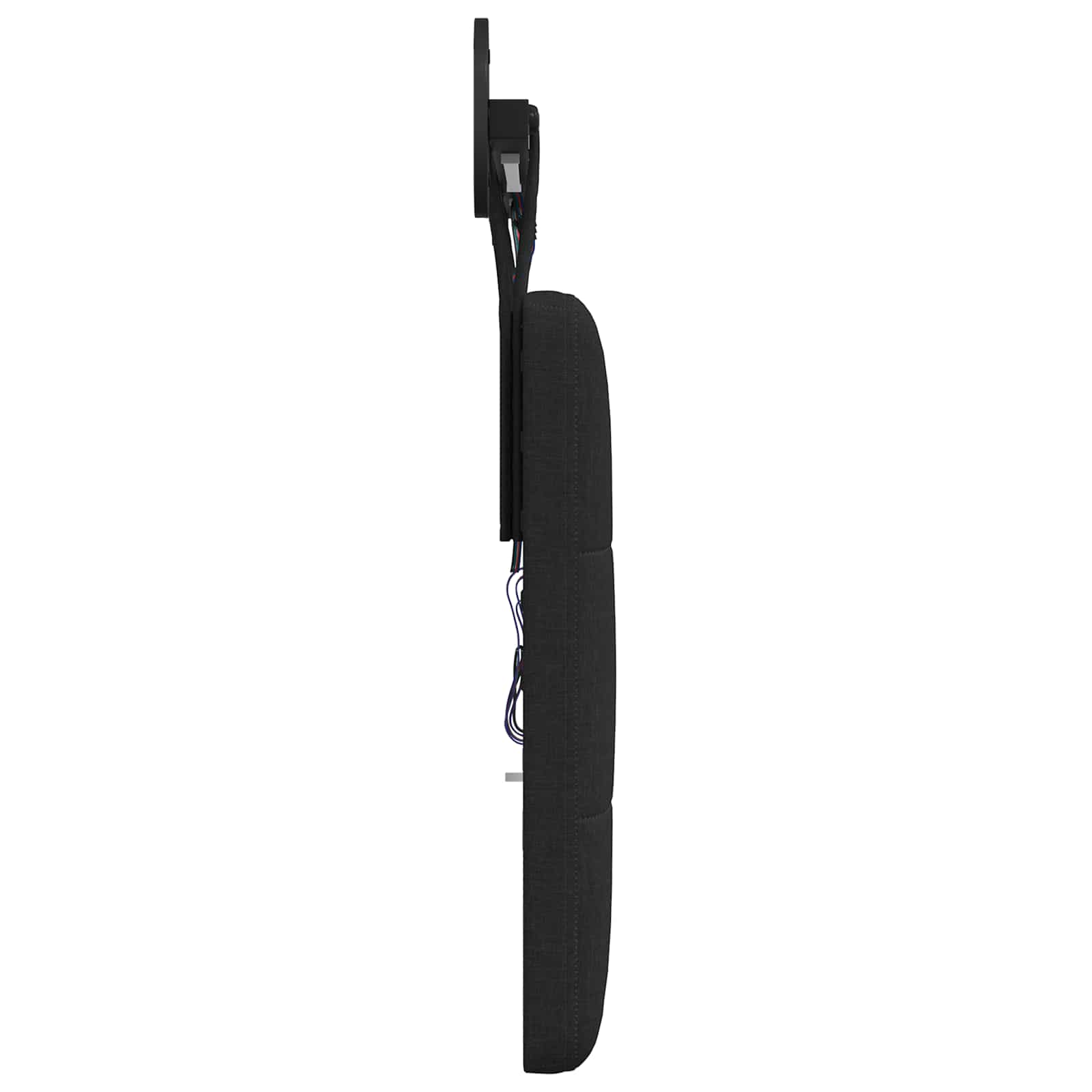 Tête de lit suspendue Avec lumière LED Noir Tissu - XIOS