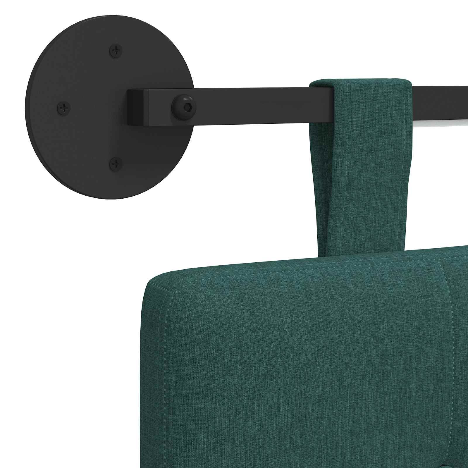 Tête de lit suspendue Avec lumière LED Vert foncé Tissu - XIOS