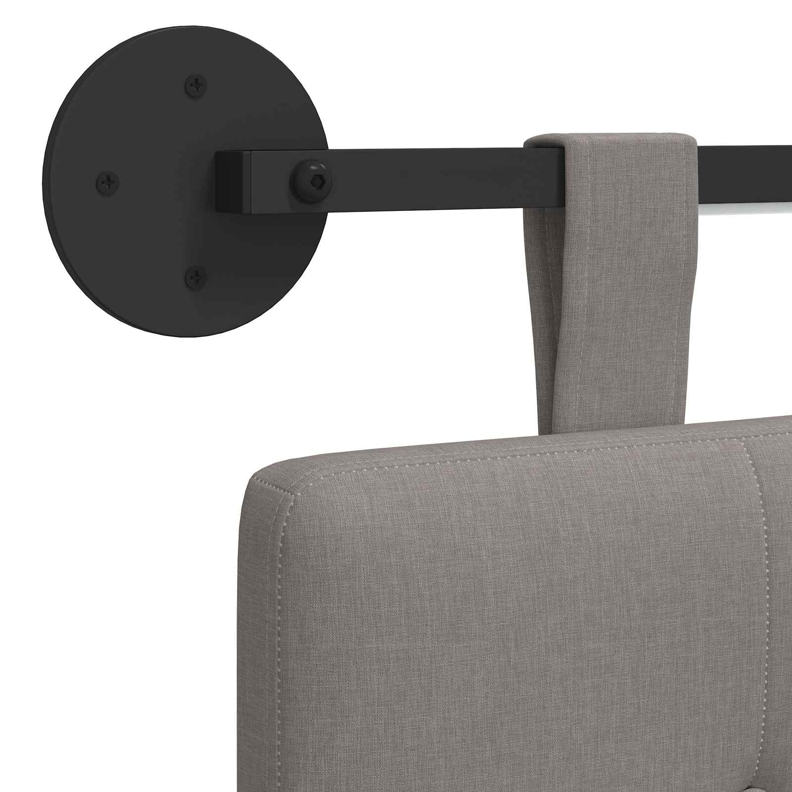 Tête de lit suspendue Avec lumière LED Taupe Tissu - XIOS