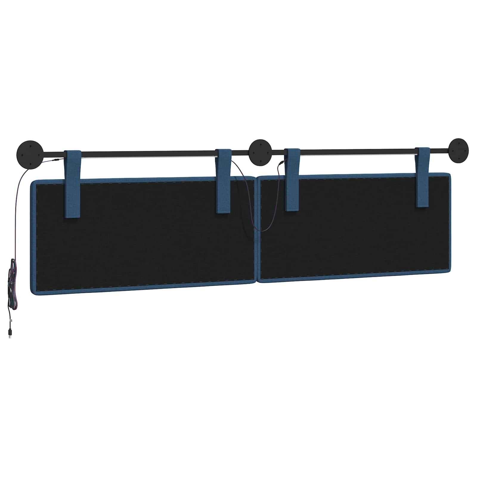 Tête de lit suspendue Avec lumière LED Bleu Tissu - XIOS