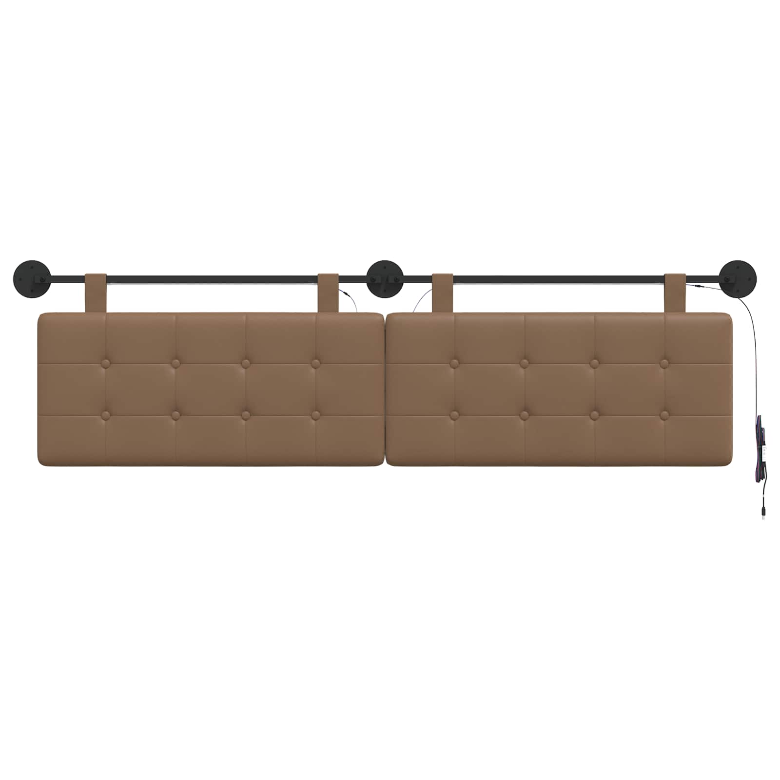 Tête de lit suspendue Avec lumière LED Cappuccino Simili cuir - XIOS