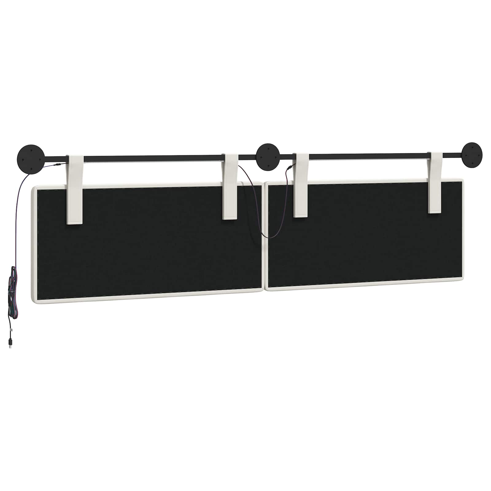 Tête de lit suspendue Avec lumière LED Blanc Simili cuir - XIOS