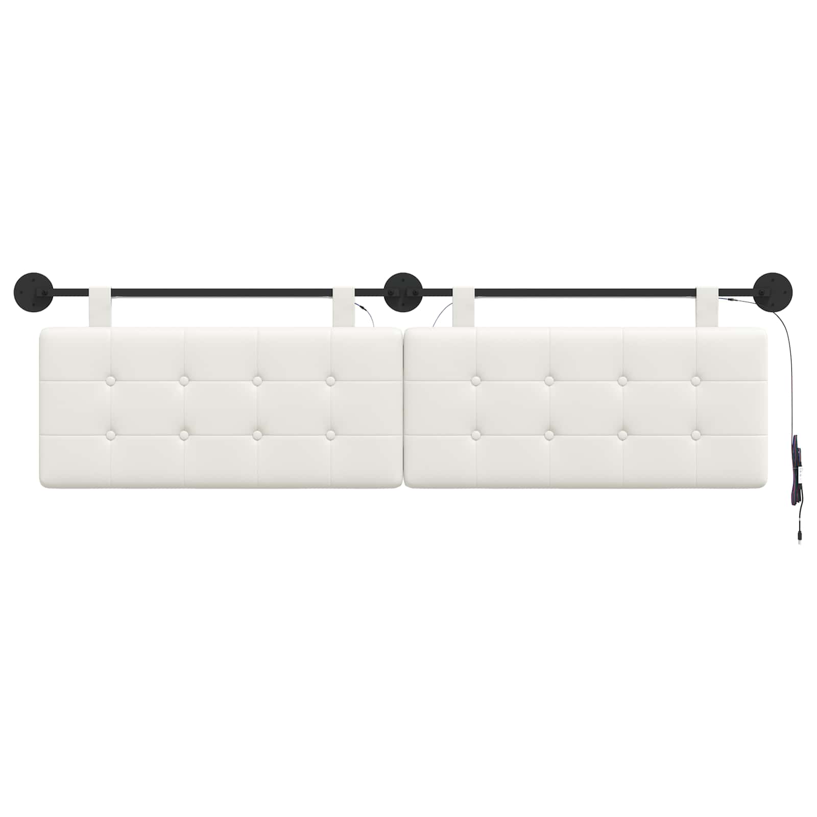 Tête de lit suspendue Avec lumière LED Blanc Simili cuir - XIOS