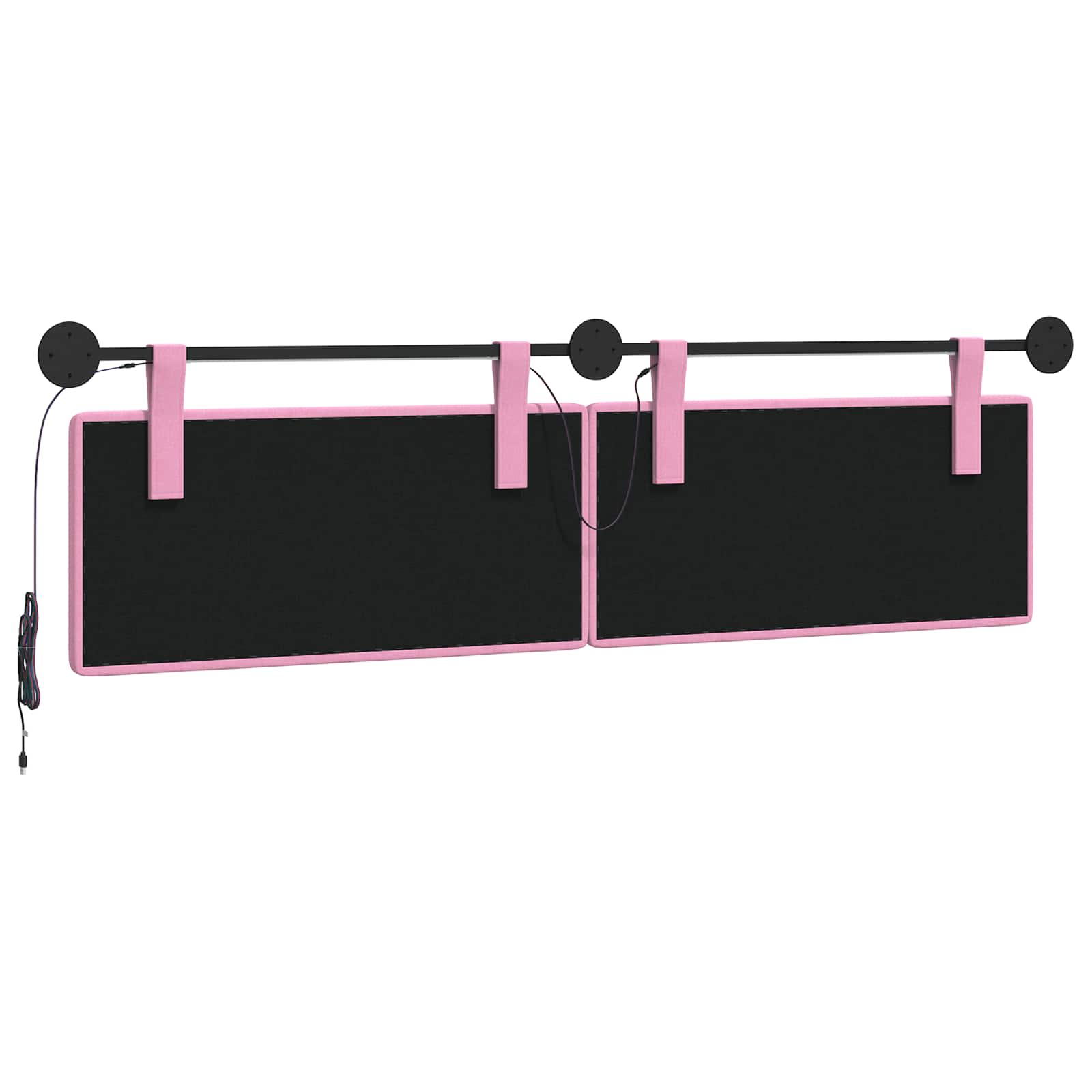 Tête de lit suspendue Avec lumière LED Rose Tissu - XIOS