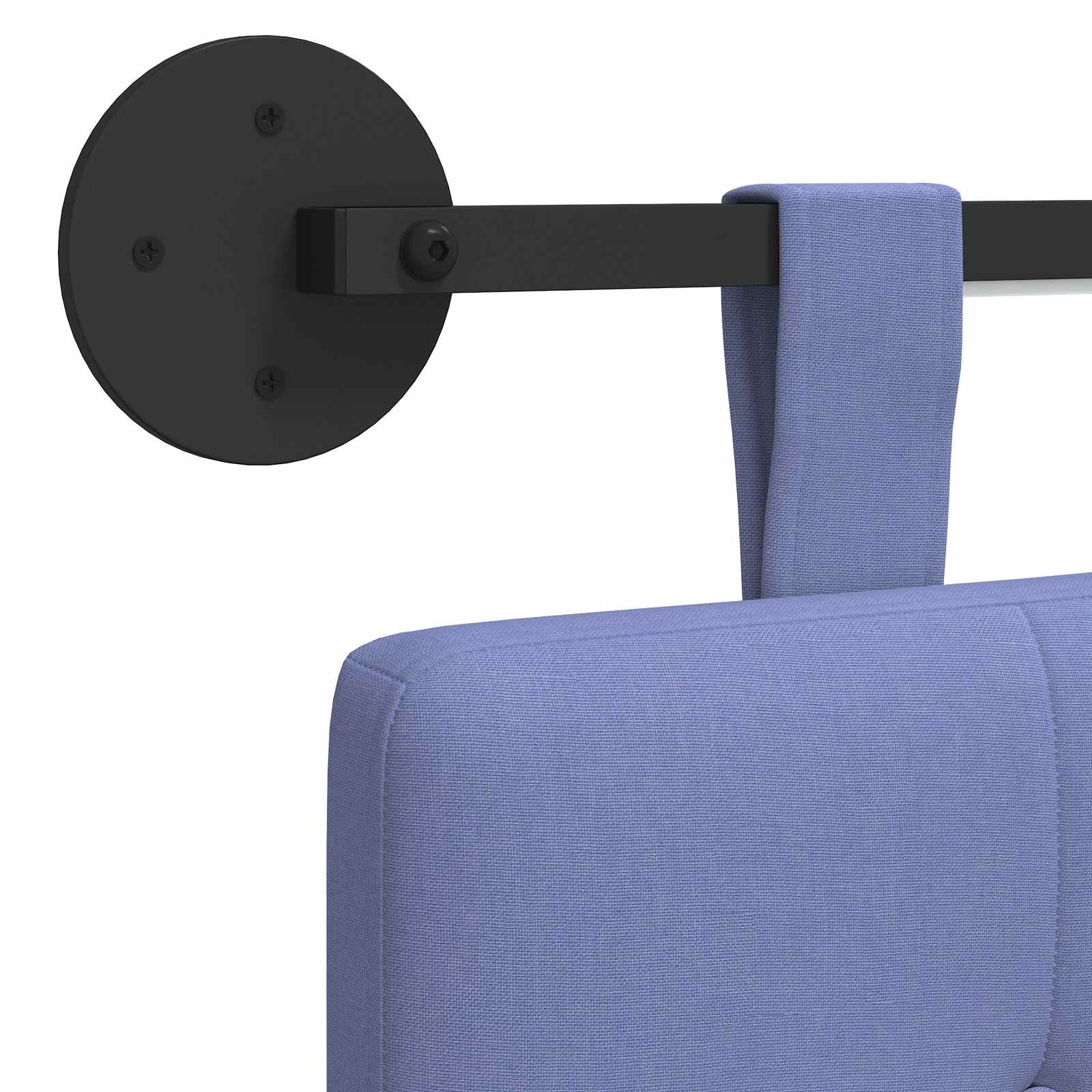 Tête de lit suspendue Avec lumière LED Bleu denim Tissu - XIOS