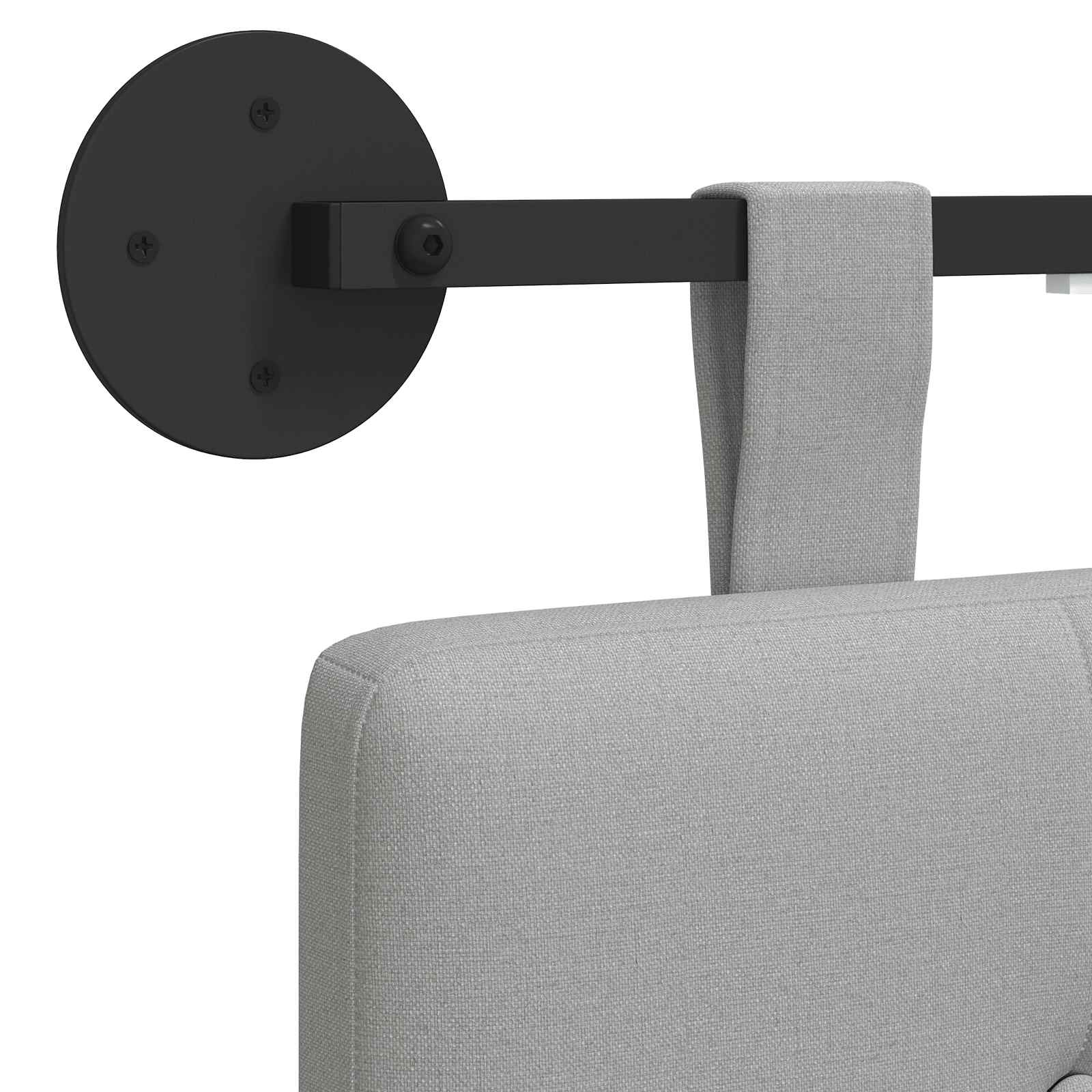 Tête de lit suspendue Avec lumière LED Gris nuage Tissu - XIOS