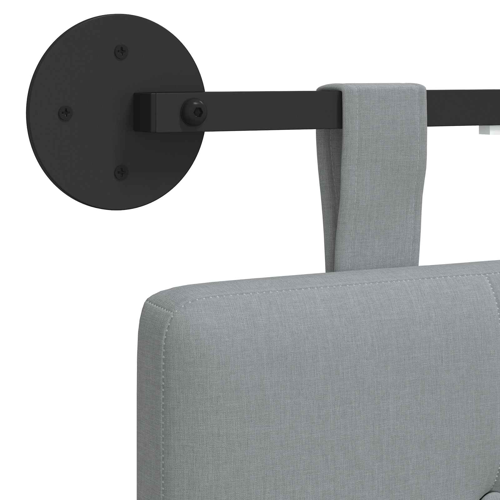 Tête de lit suspendue Avec lumière LED Gris clair Tissu - XIOS