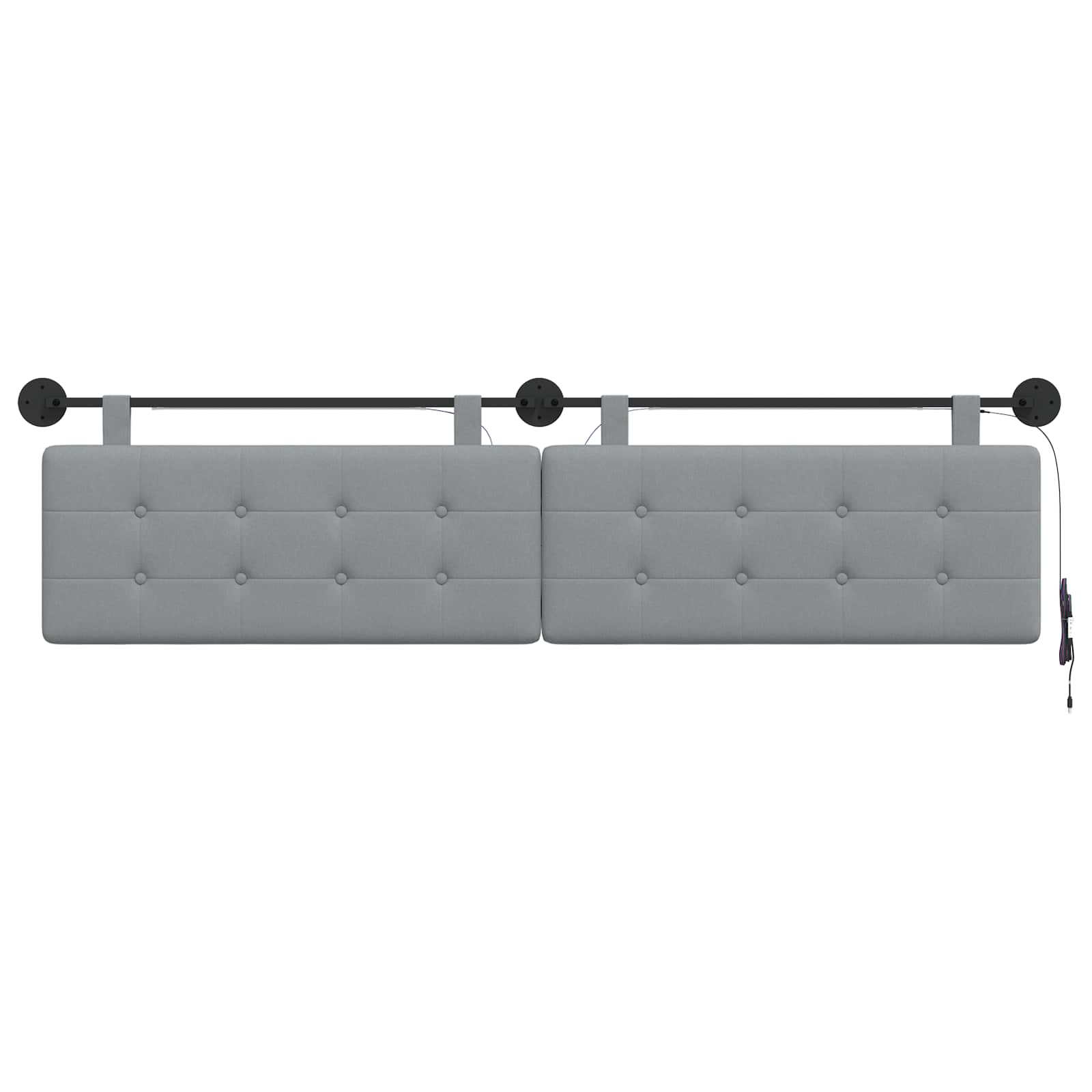 Tête de lit suspendue Avec lumière LED Gris clair Tissu - XIOS