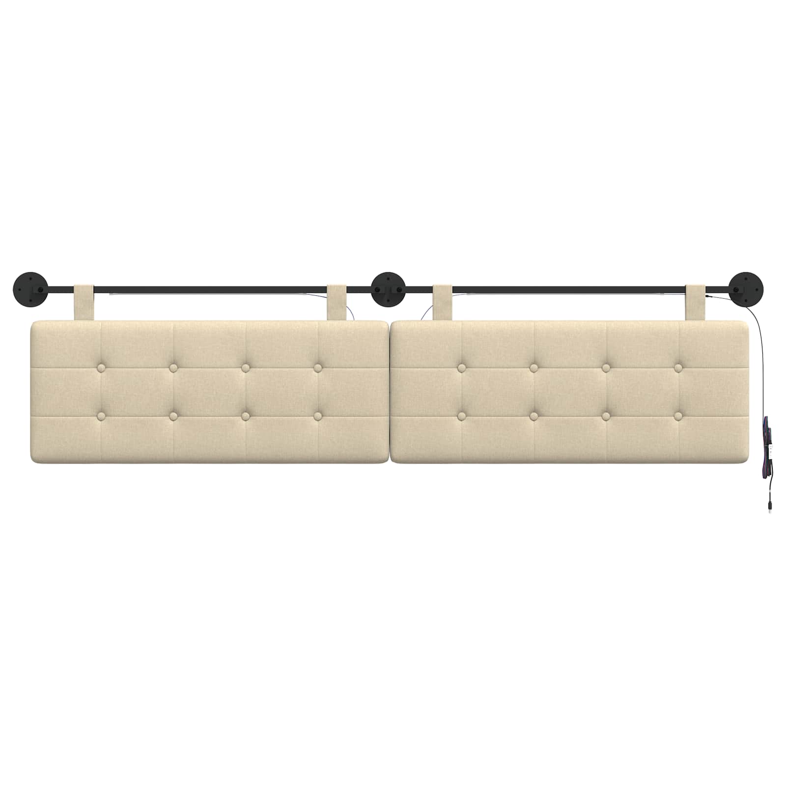 Tête de lit suspendue Avec lumière LED Crème Tissu - XIOS