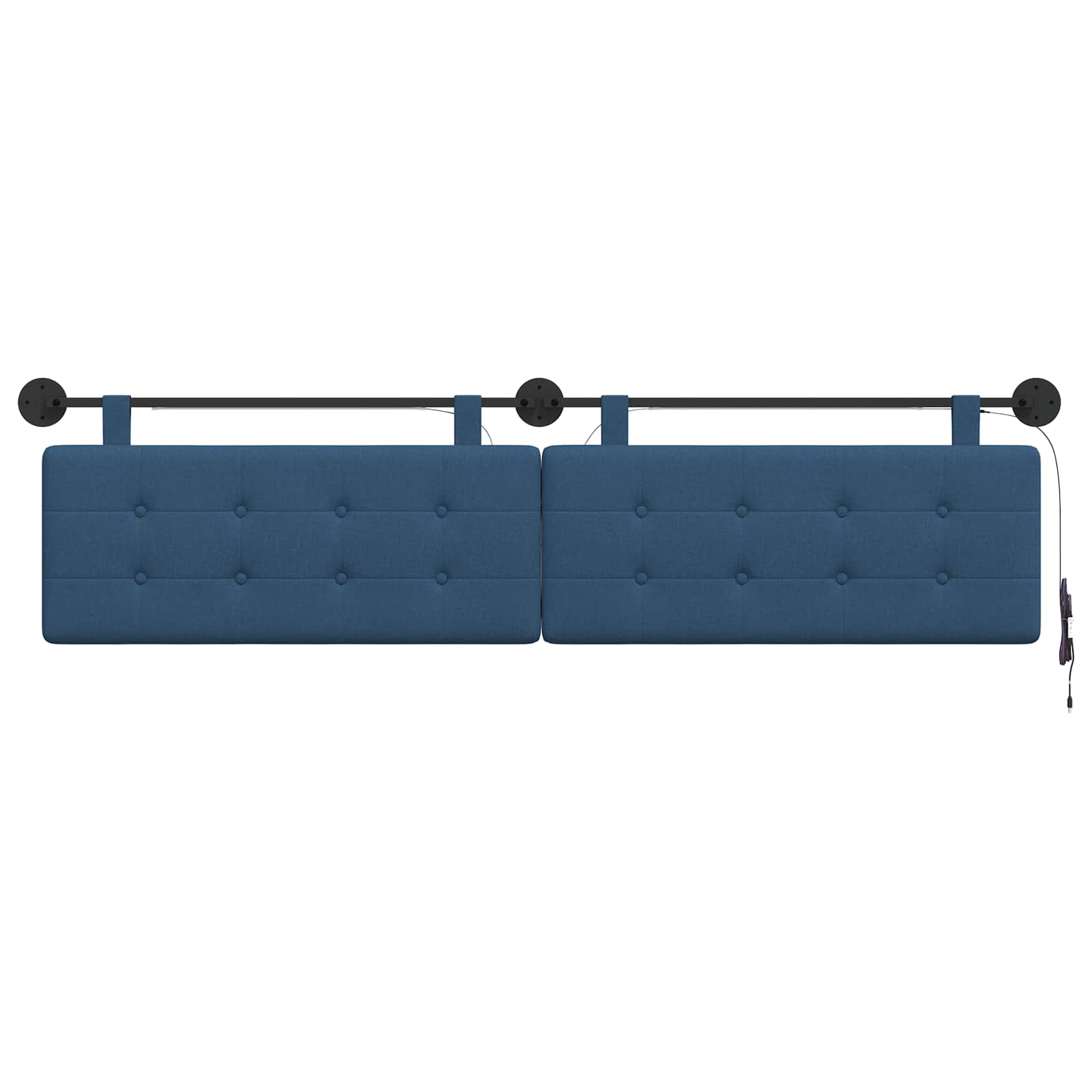 Tête de lit suspendue Avec lumière LED Bleu Tissu - XIOS