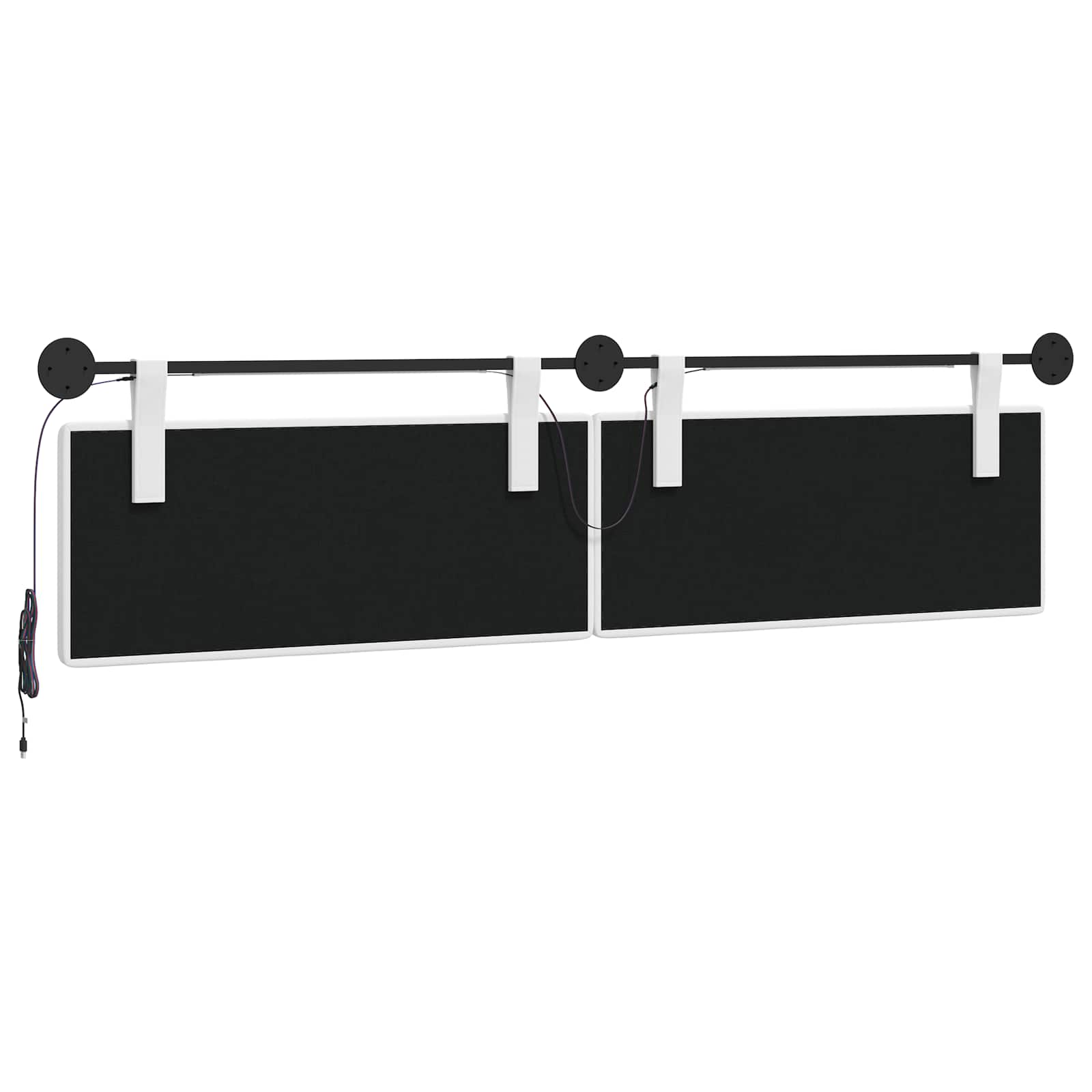 Tête de lit suspendue Avec lumière LED Blanc Tissu - XIOS