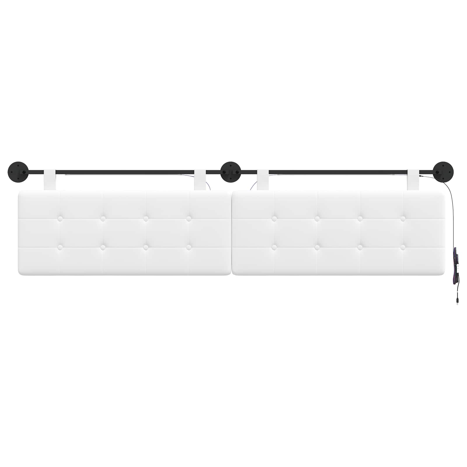 Tête de lit suspendue Avec lumière LED Blanc Tissu - XIOS