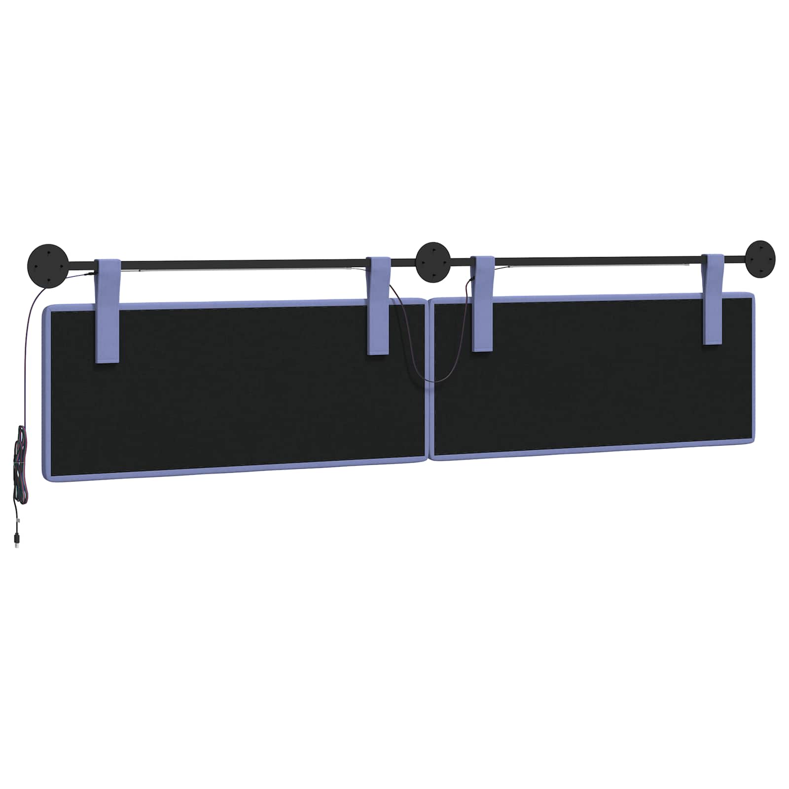 Tête de lit suspendue Avec lumière LED Bleu denim Tissu - XIOS