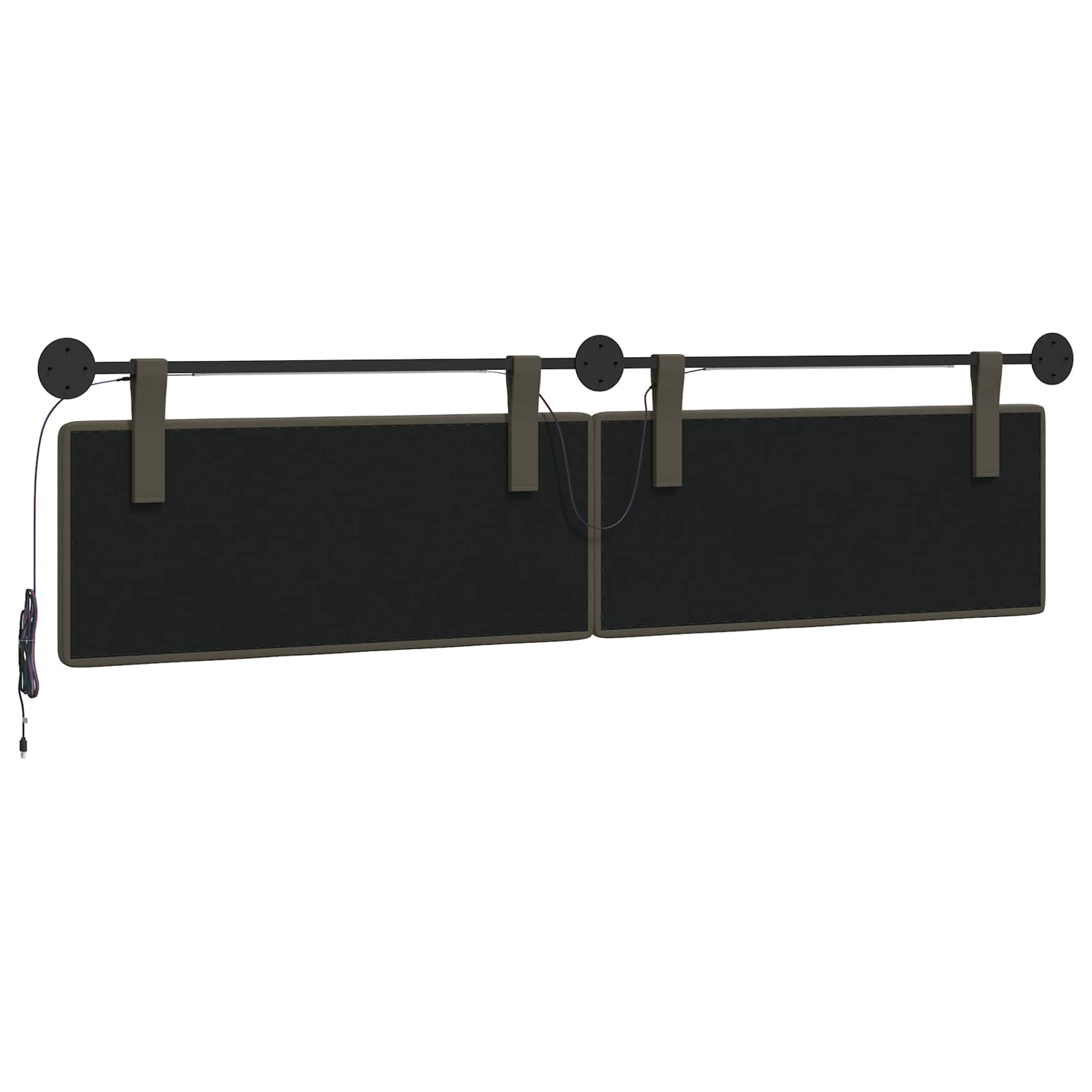 Tête de lit suspendue Avec lumière LED Gris Simili cuir - XIOS
