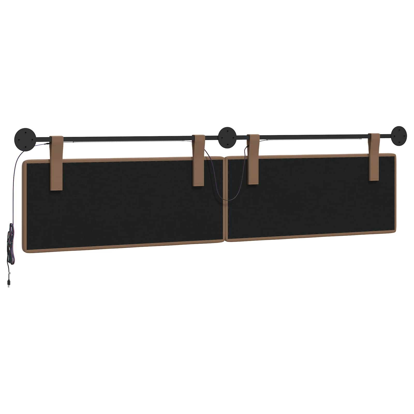 Tête de lit suspendue Avec lumière LED Cappuccino Simili cuir - XIOS