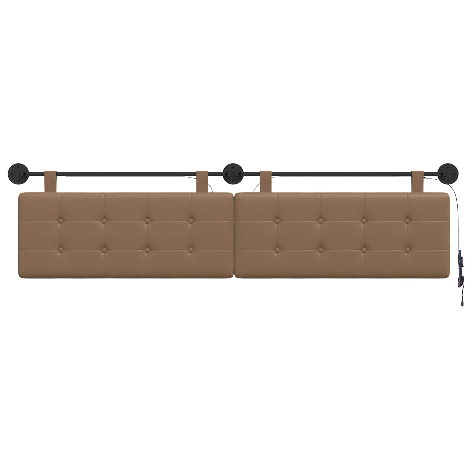Tête de lit suspendue Avec lumière LED Cappuccino Simili cuir - XIOS