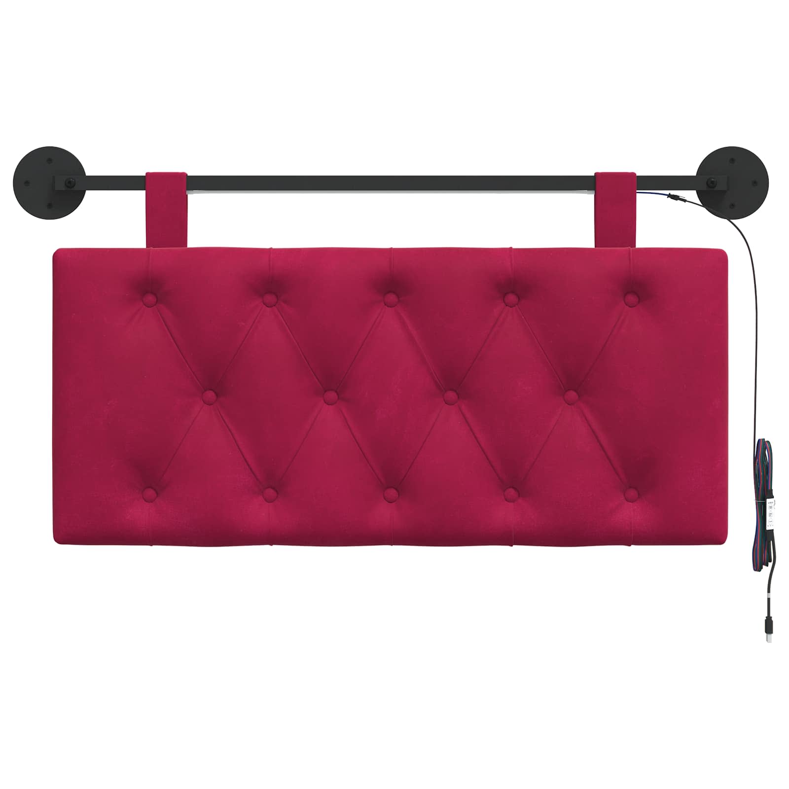 Tête de lit suspendue Avec lumière LED Bordeaux Velours - XIOS