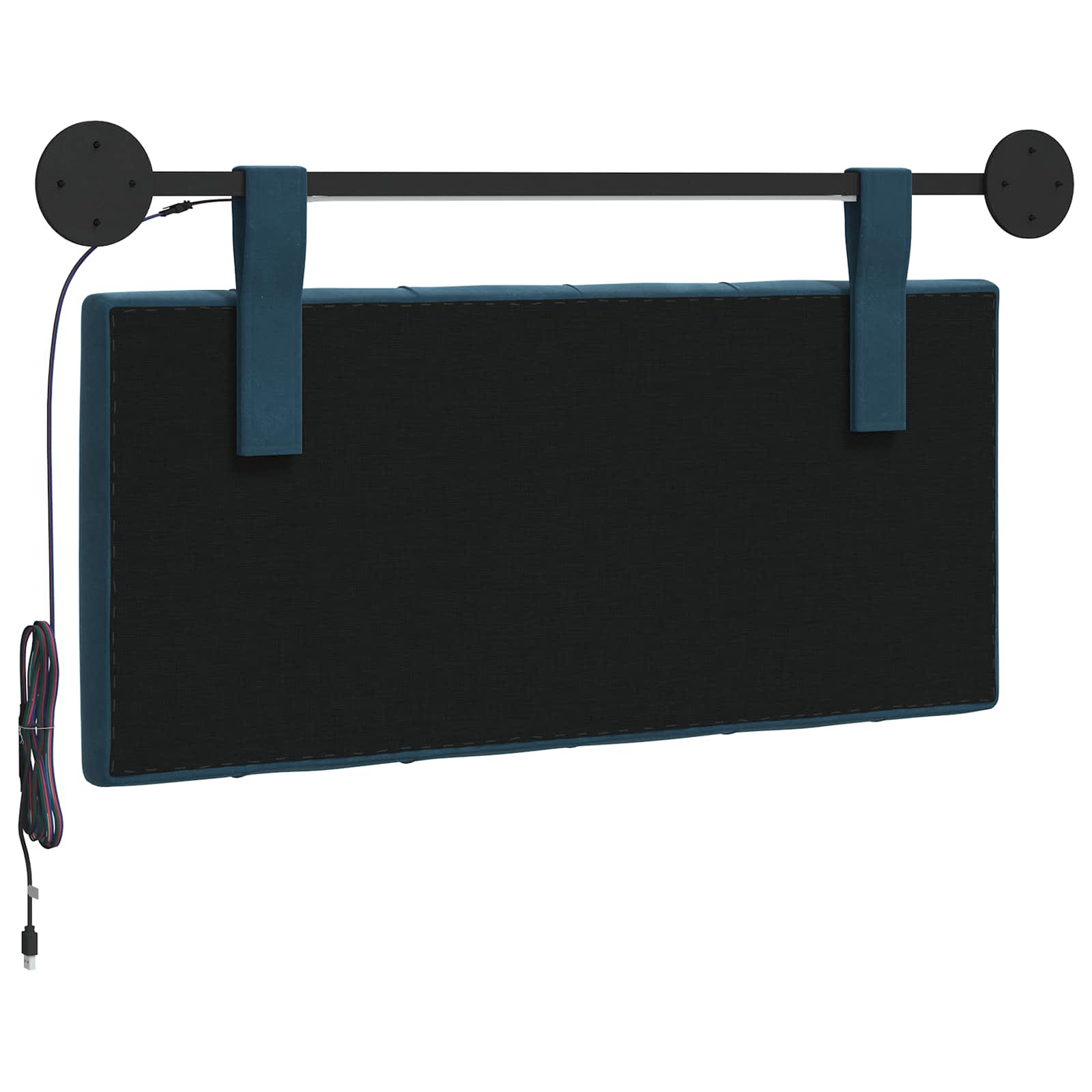 Tête de lit suspendue Avec lumière LED Bleu Velours - XIOS
