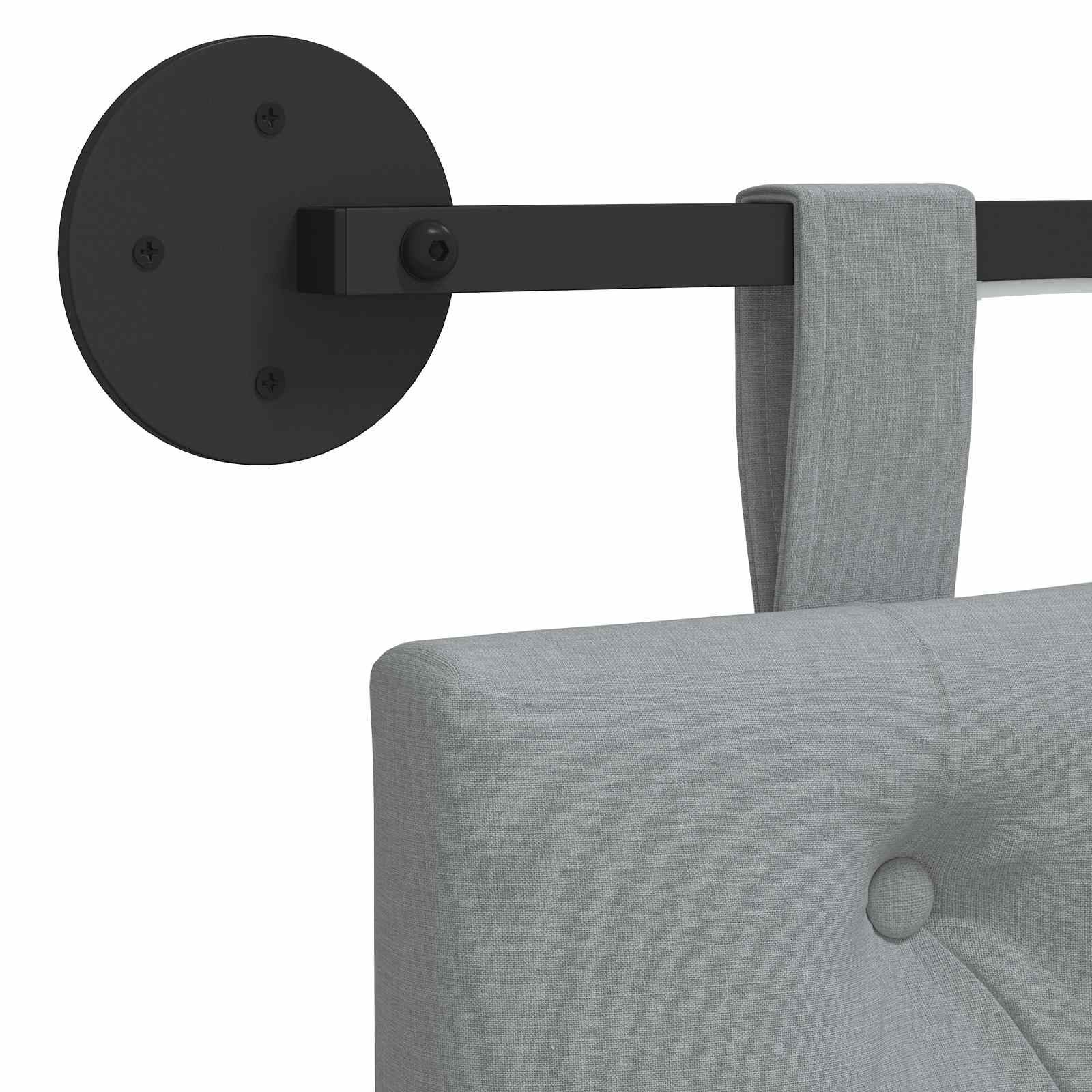 Tête de lit suspendue Avec lumière LED Gris clair Tissu - XIOS
