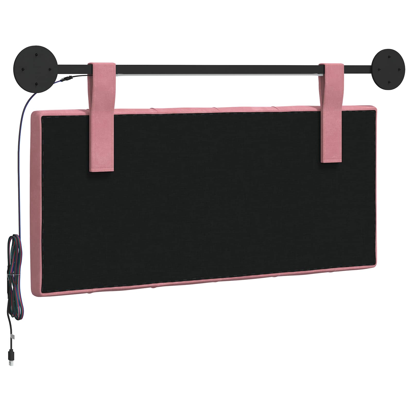 Tête de lit suspendue Avec lumière LED Rose Velours - XIOS