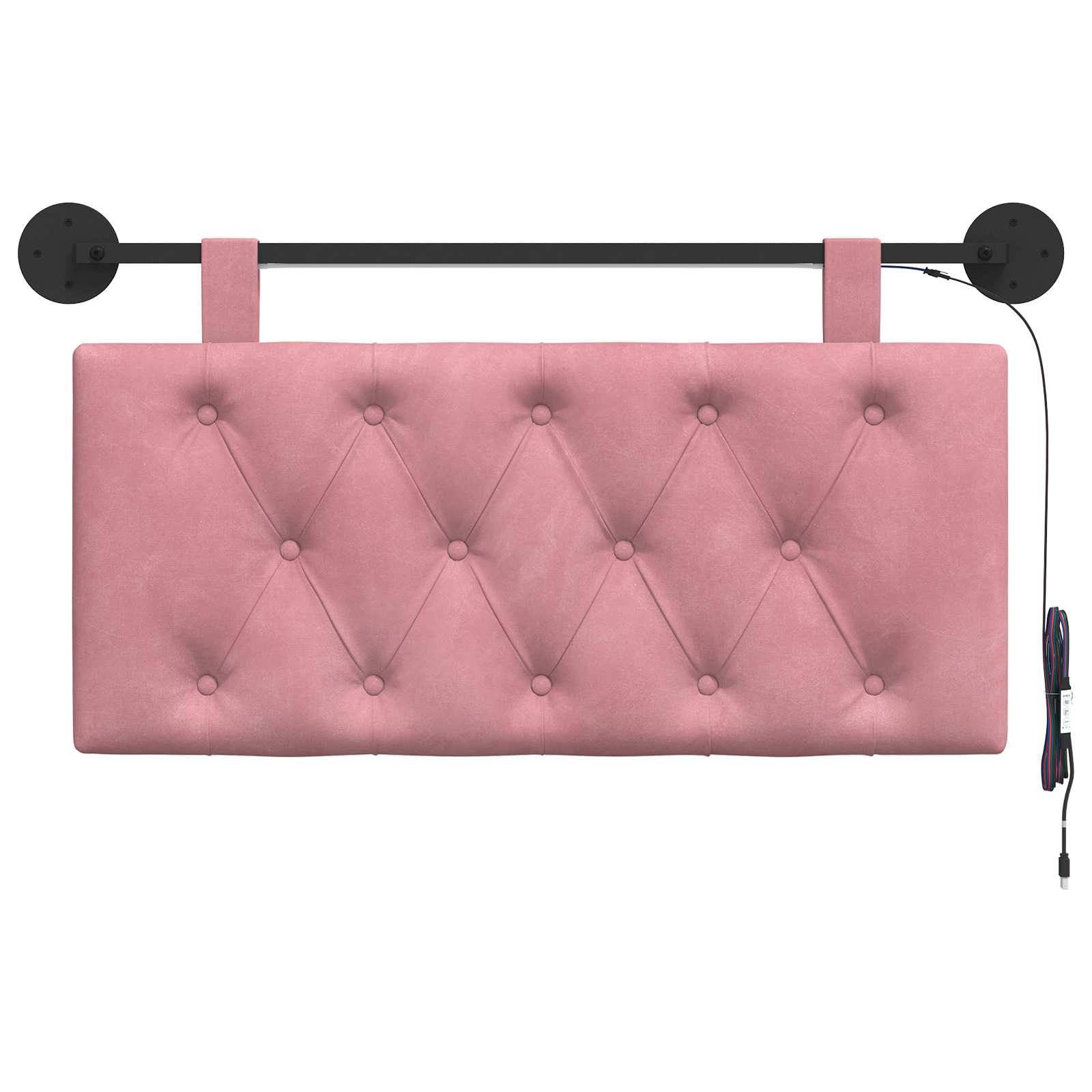 Tête de lit suspendue Avec lumière LED Rose Velours - XIOS