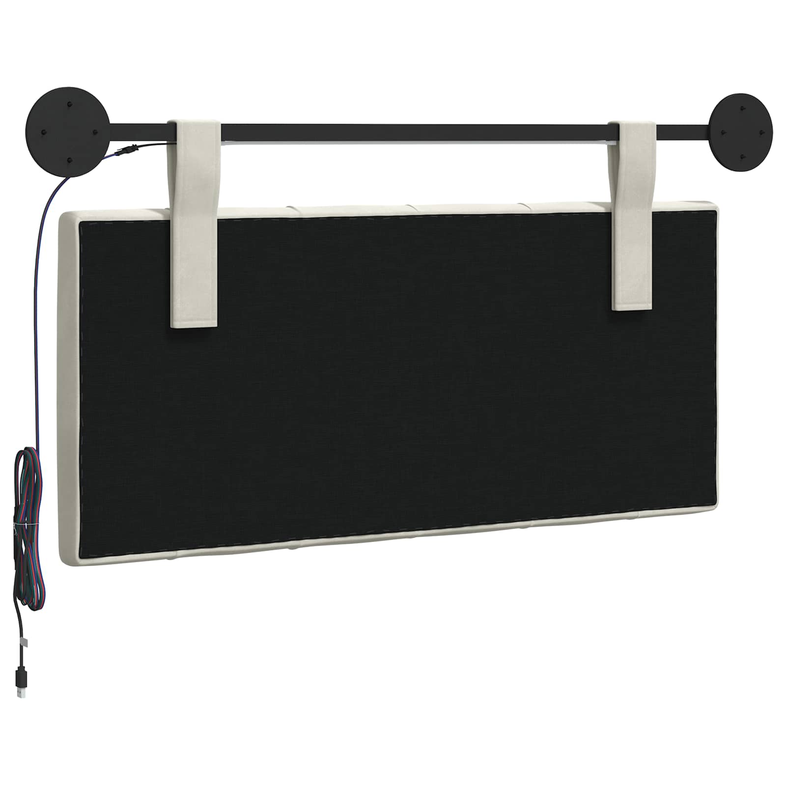 Tête de lit suspendue Avec lumière LED Crème Velours - XIOS