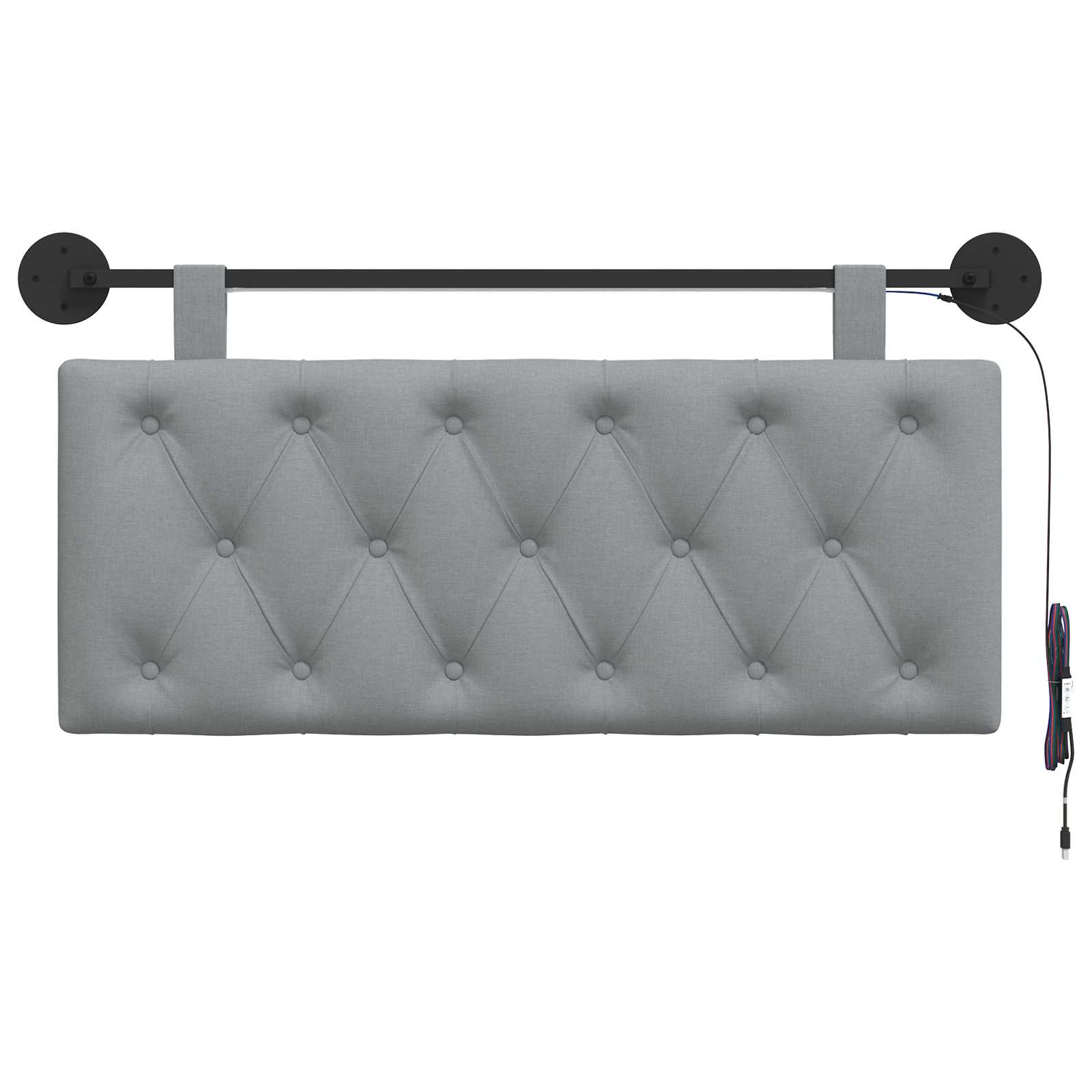 Tête de lit suspendue Avec lumière LED Gris clair Tissu - XIOS