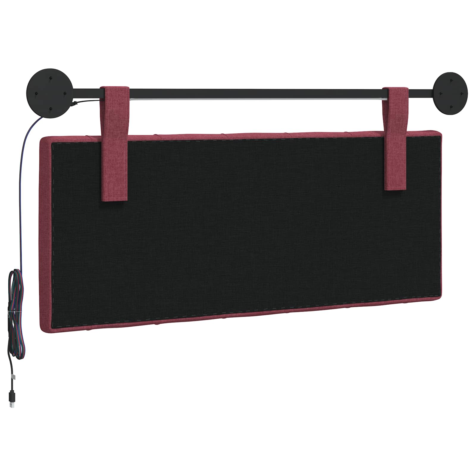 Tête de lit suspendue Avec lumière LED Bordeaux Tissu - XIOS