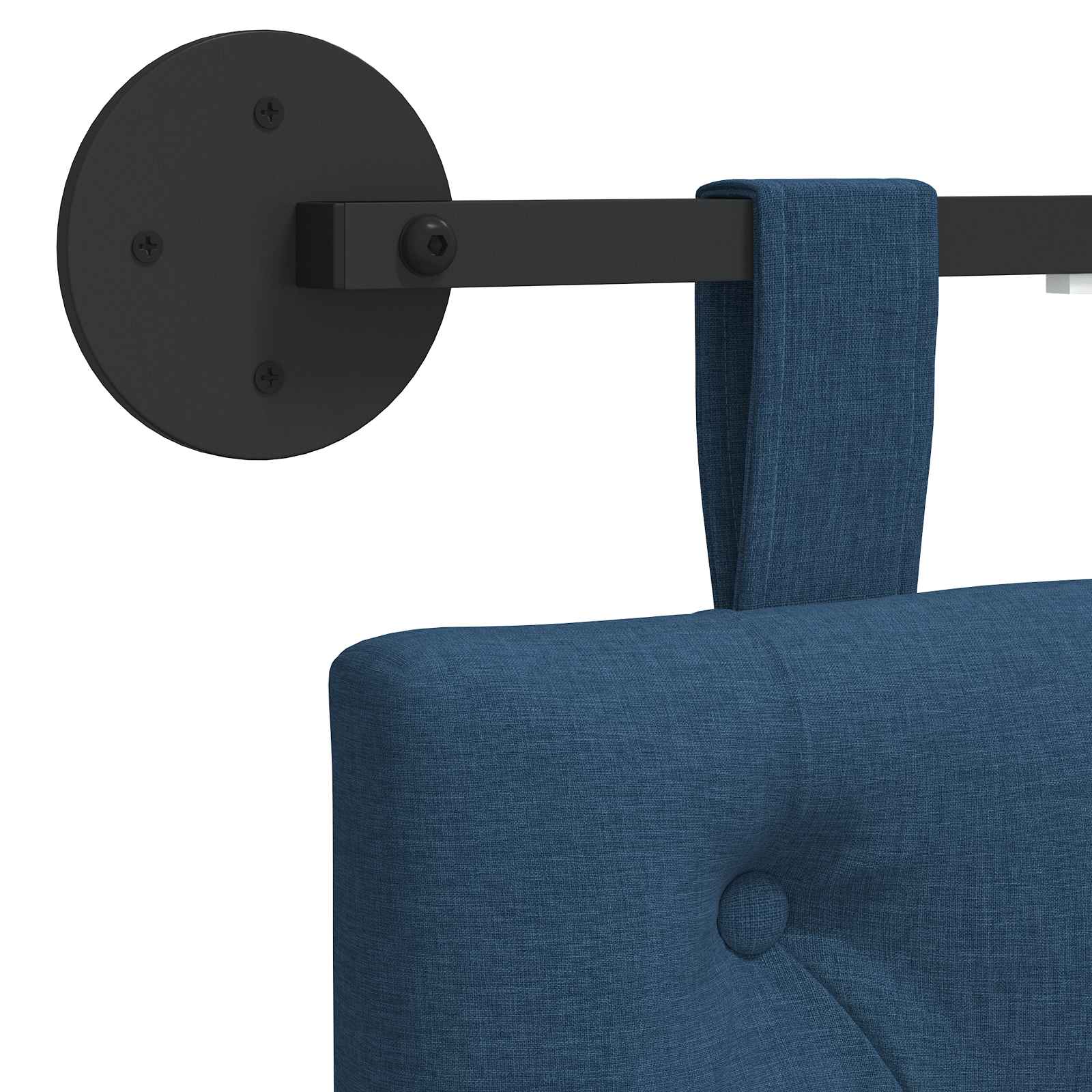 Tête de lit suspendue Avec lumière LED Bleu Tissu - XIOS