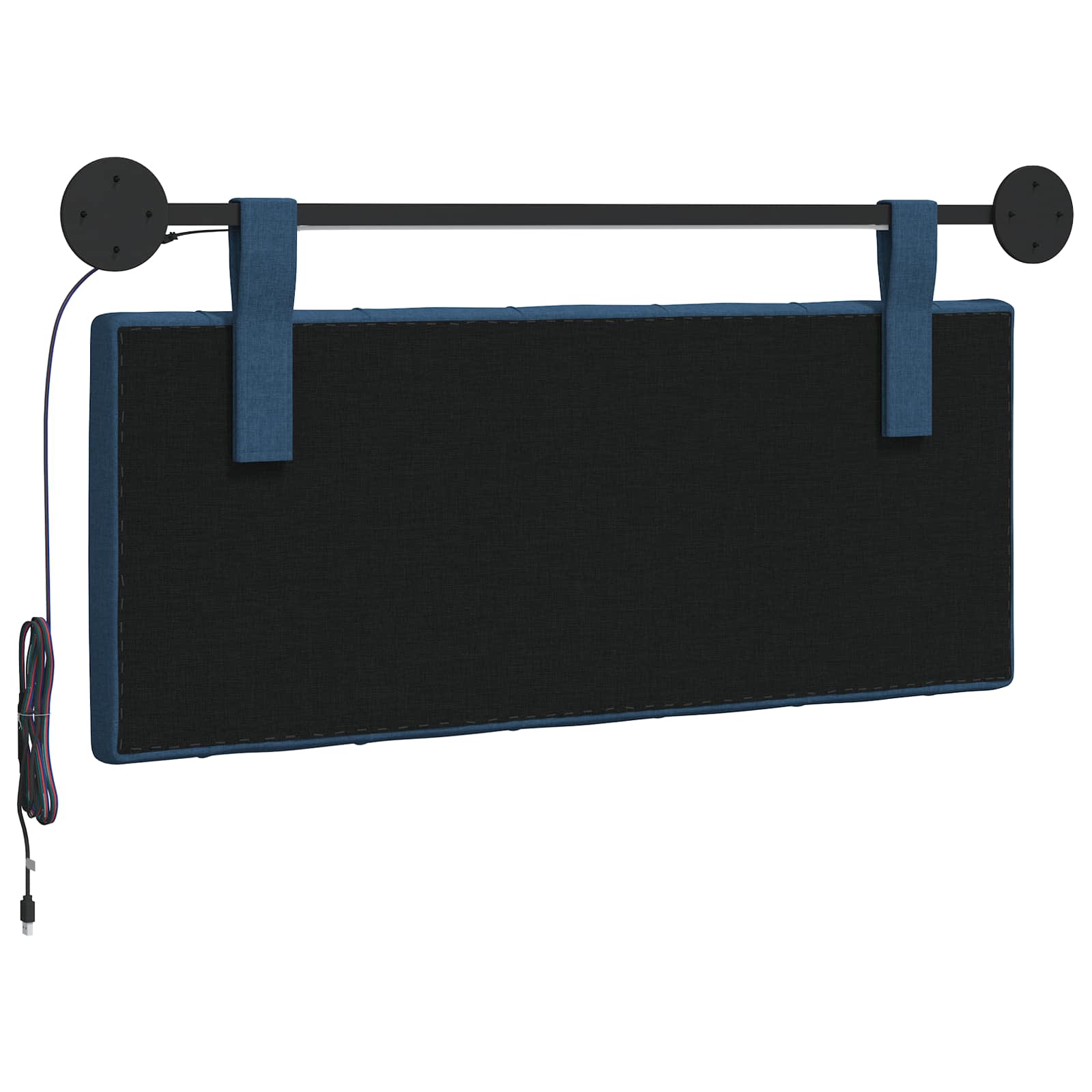 Tête de lit suspendue Avec lumière LED Bleu Tissu - XIOS