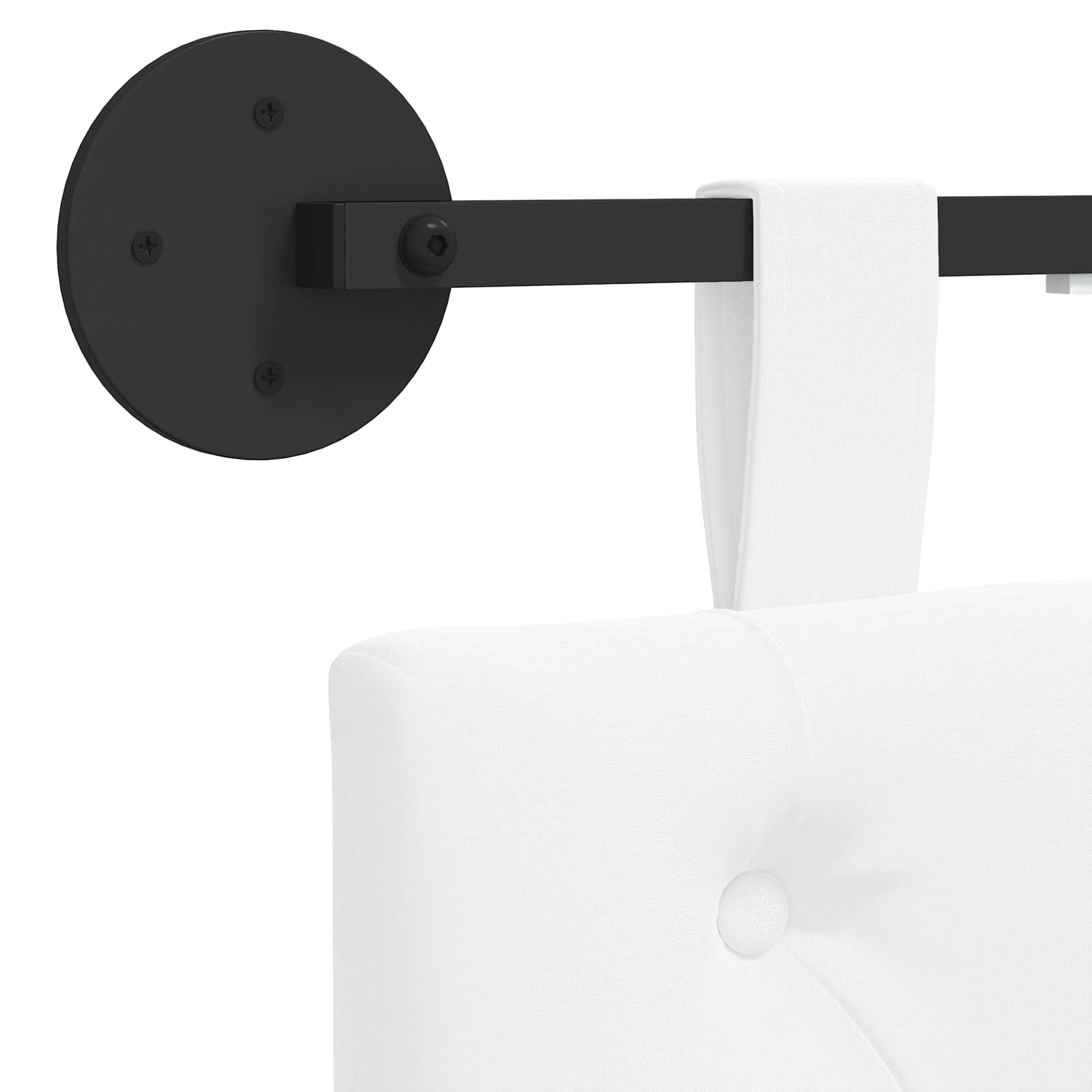 Tête de lit suspendue Avec lumière LED Blanc Tissu - XIOS