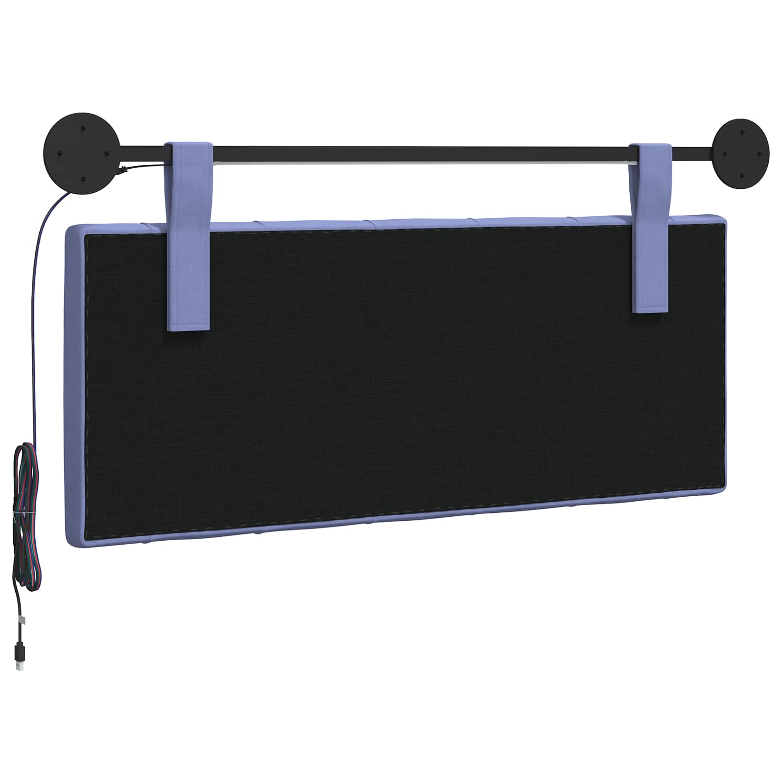 Tête de lit suspendue Avec lumière LED Bleu denim Tissu - XIOS