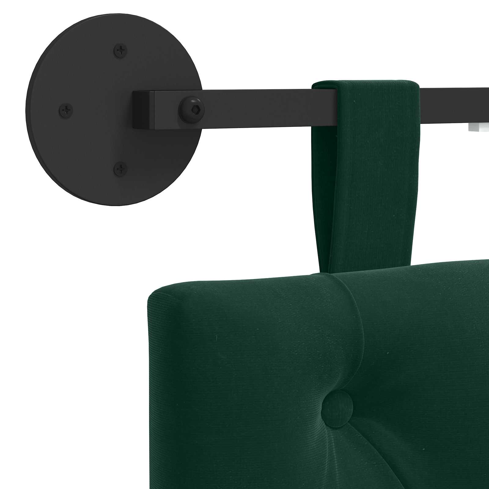 Tête de lit suspendue Avec lumière LED Vert foncé Velours - XIOS