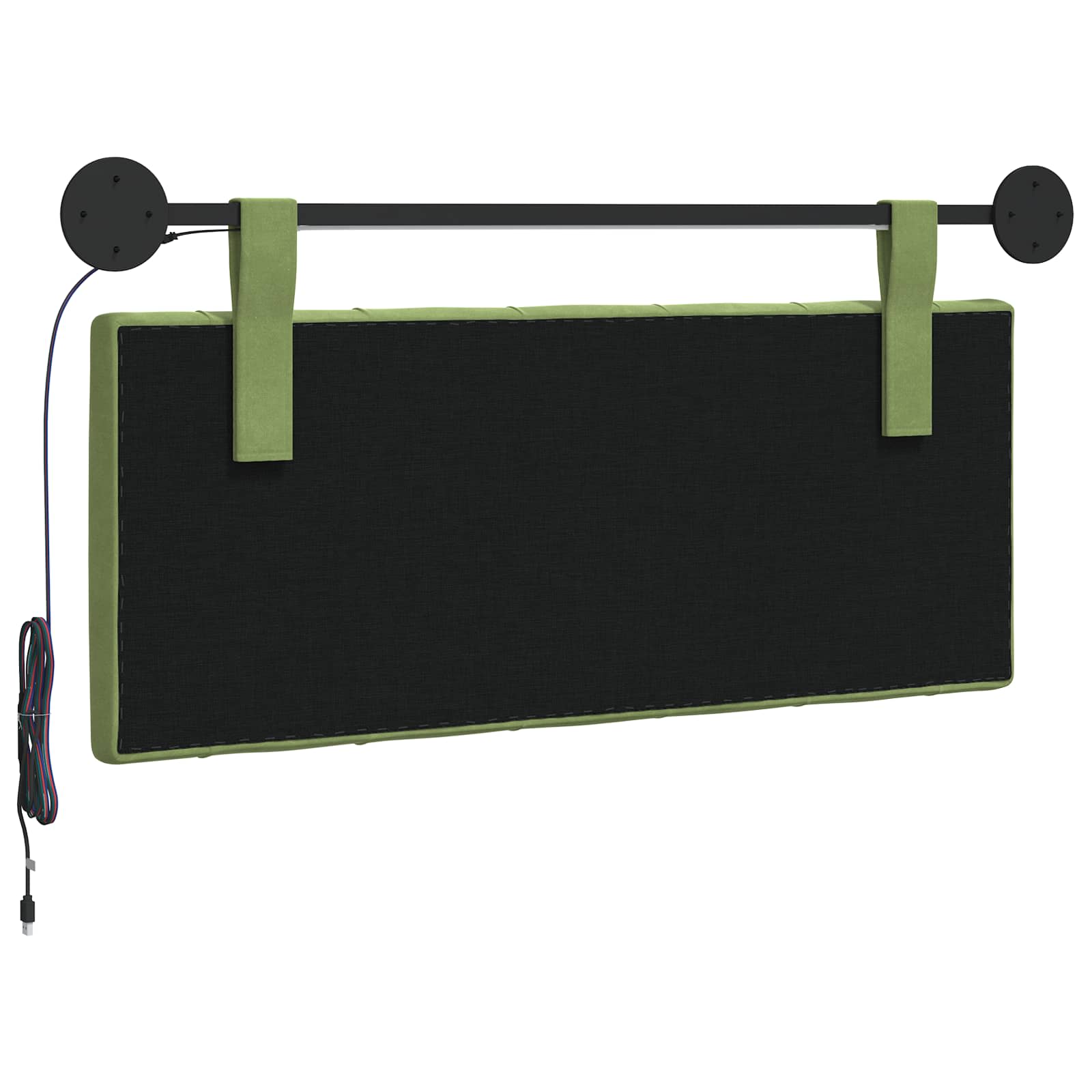 Tête de lit suspendue Avec lumière LED Vert clair Velours - XIOS