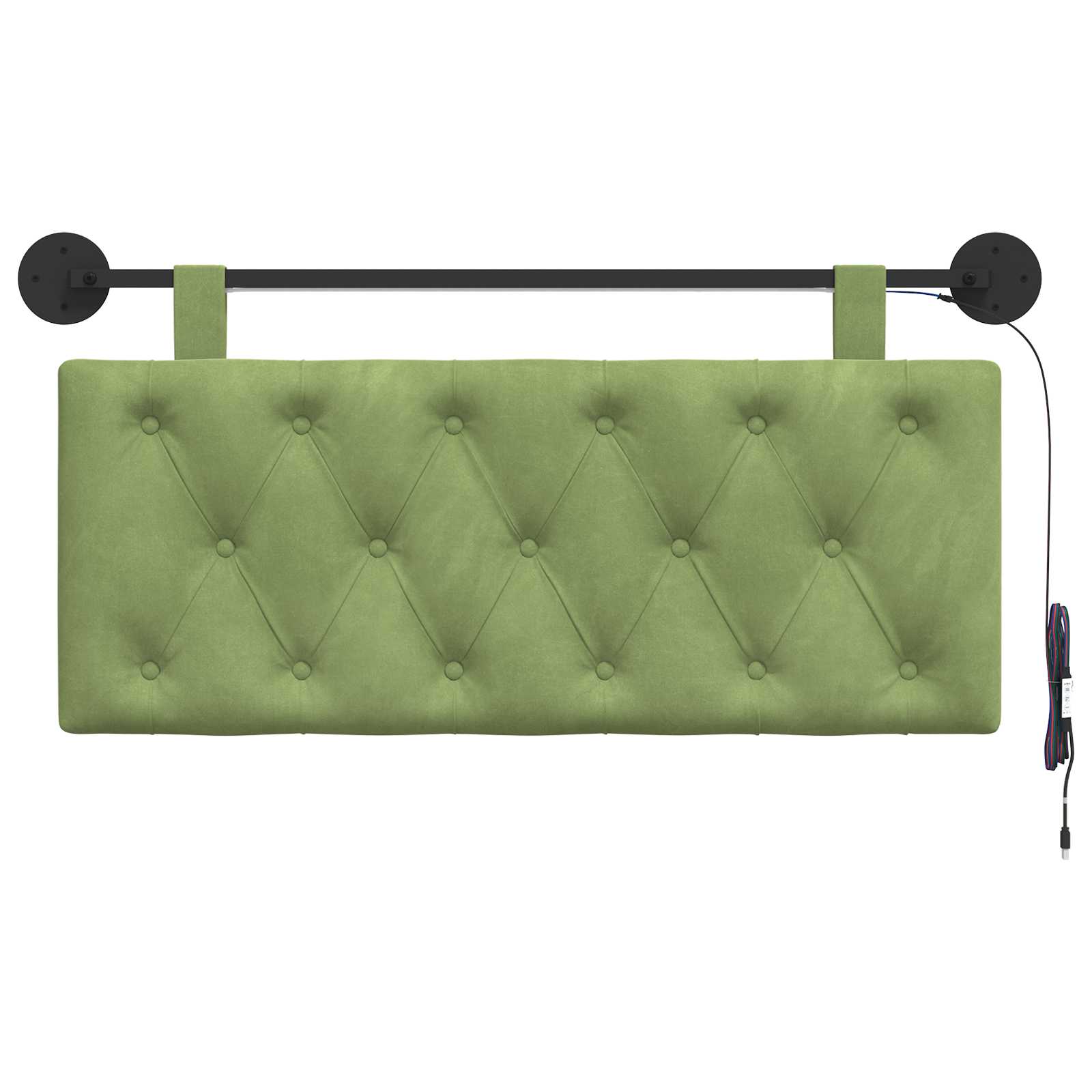 Tête de lit suspendue Avec lumière LED Vert clair Velours - XIOS