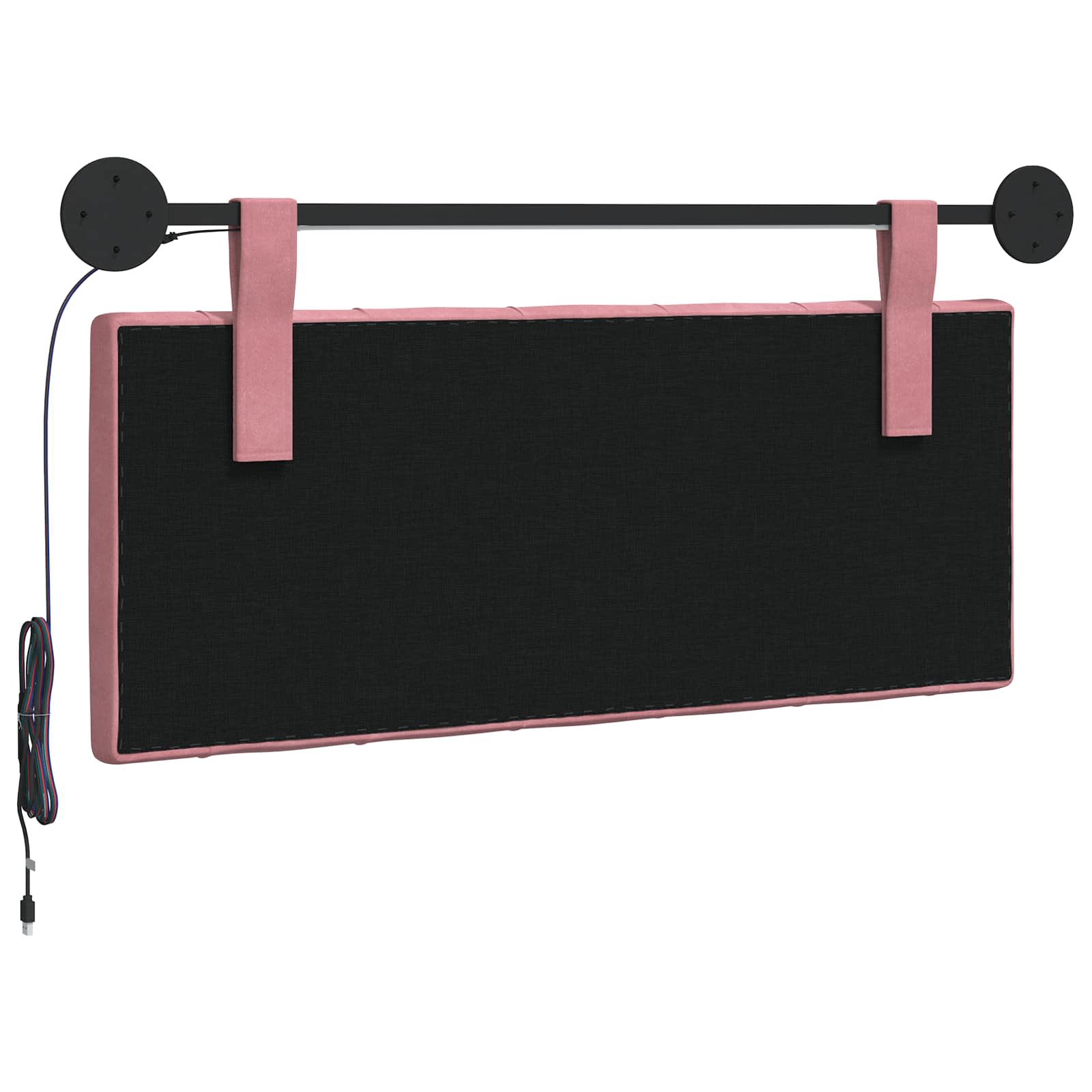 Tête de lit suspendue Avec lumière LED Rose Velours - XIOS