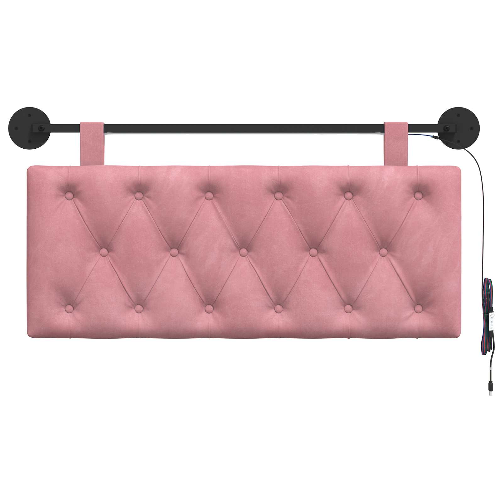 Tête de lit suspendue Avec lumière LED Rose Velours - XIOS
