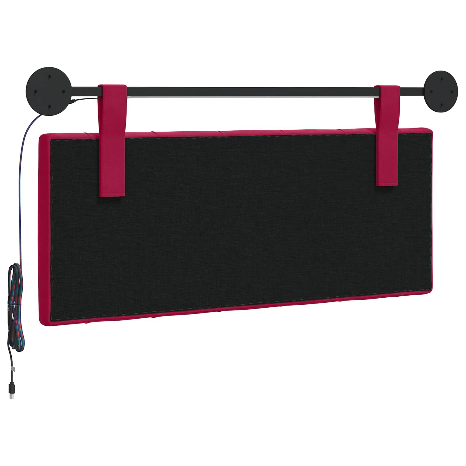 Tête de lit suspendue Avec lumière LED Bordeaux Velours - XIOS