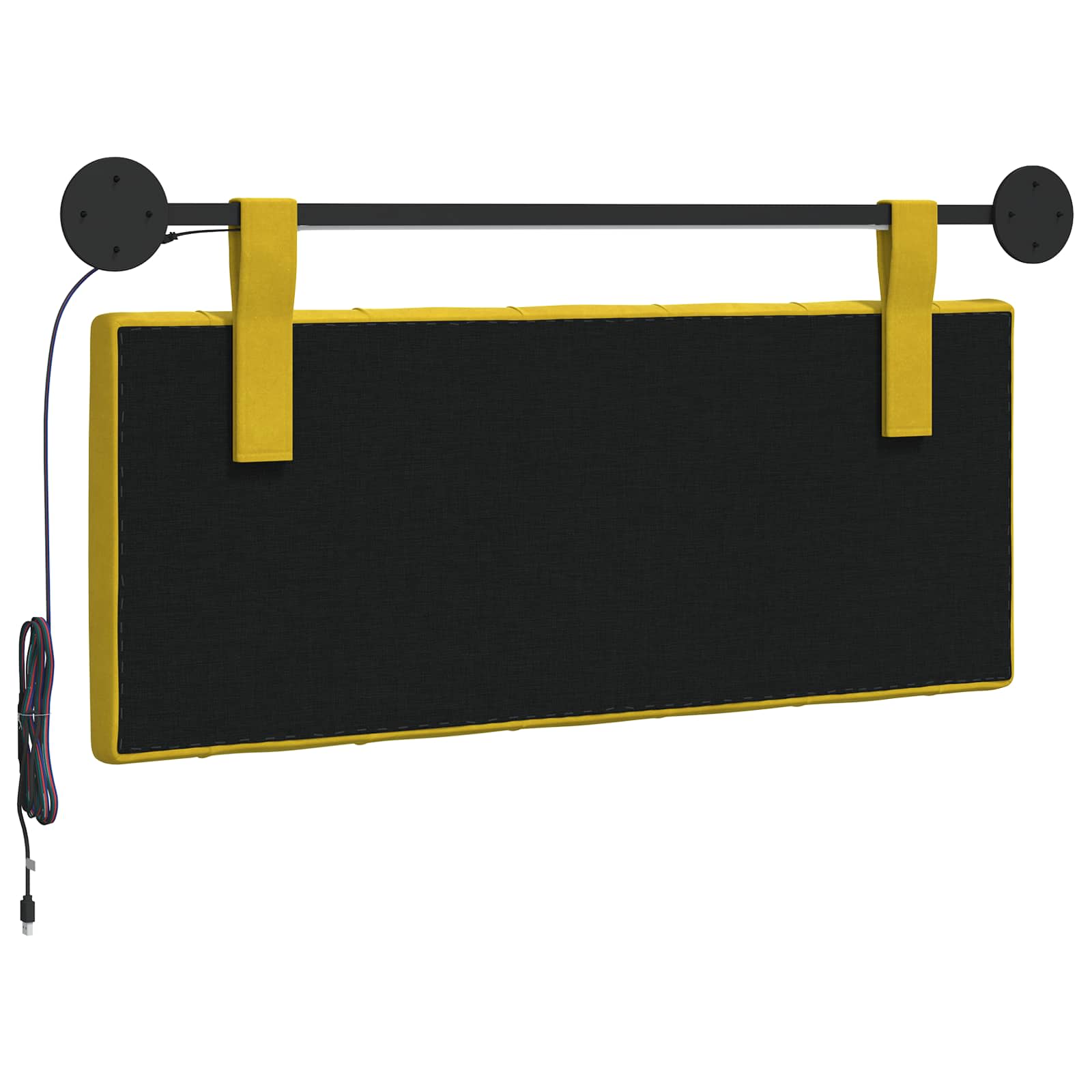 Tête de lit suspendue Avec lumière LED Jaune Velours - XIOS